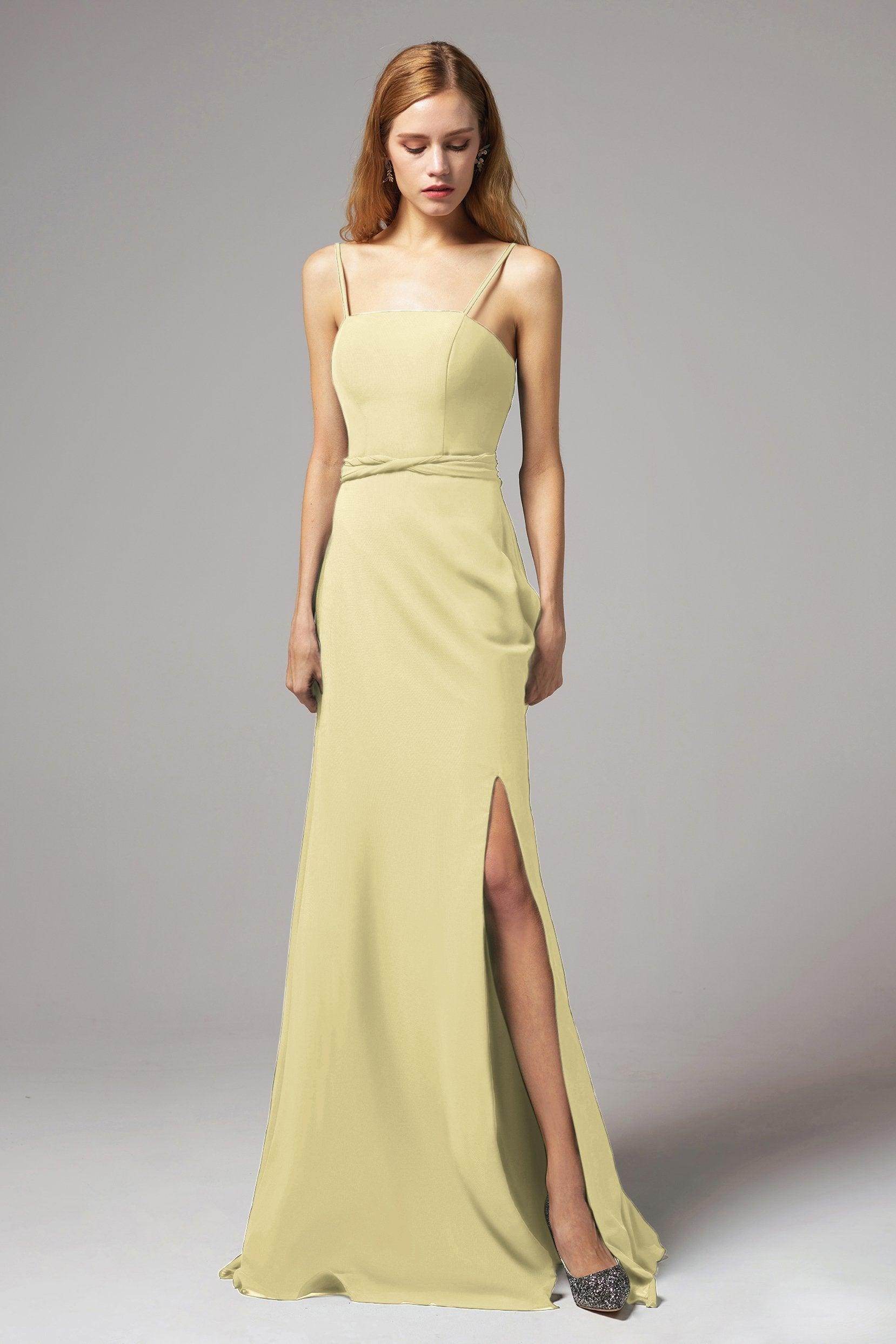 A-Line Floor Length Chiffon Bridesmaid Dress CB0414 - COCOMELODY
