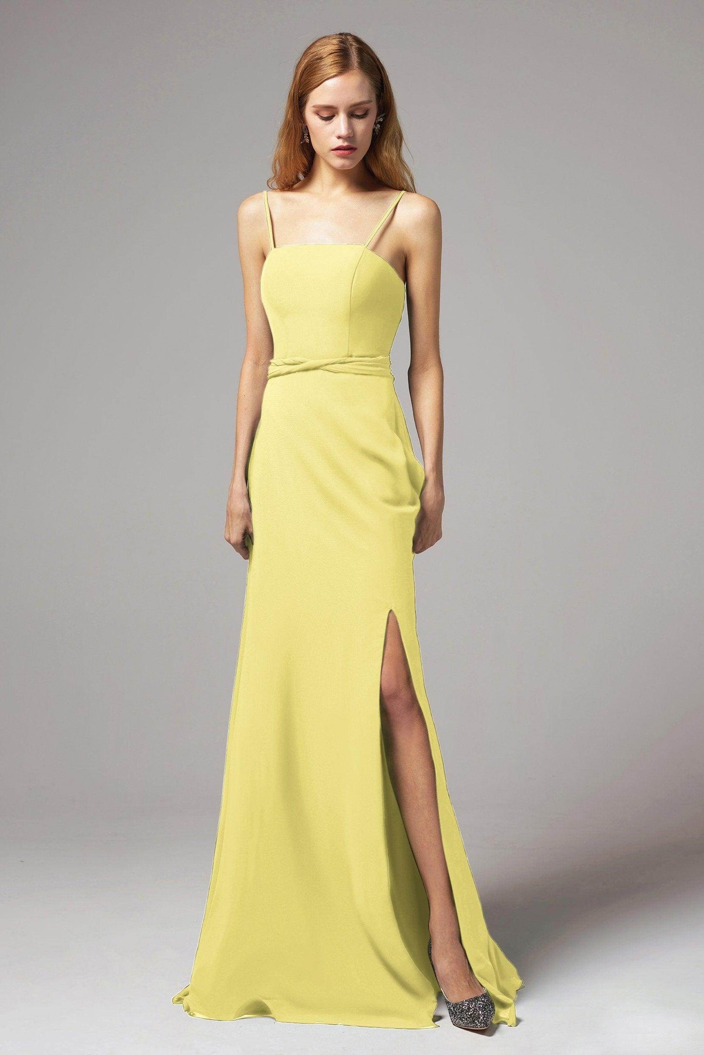 A-Line Floor Length Chiffon Bridesmaid Dress CB0414 - COCOMELODY