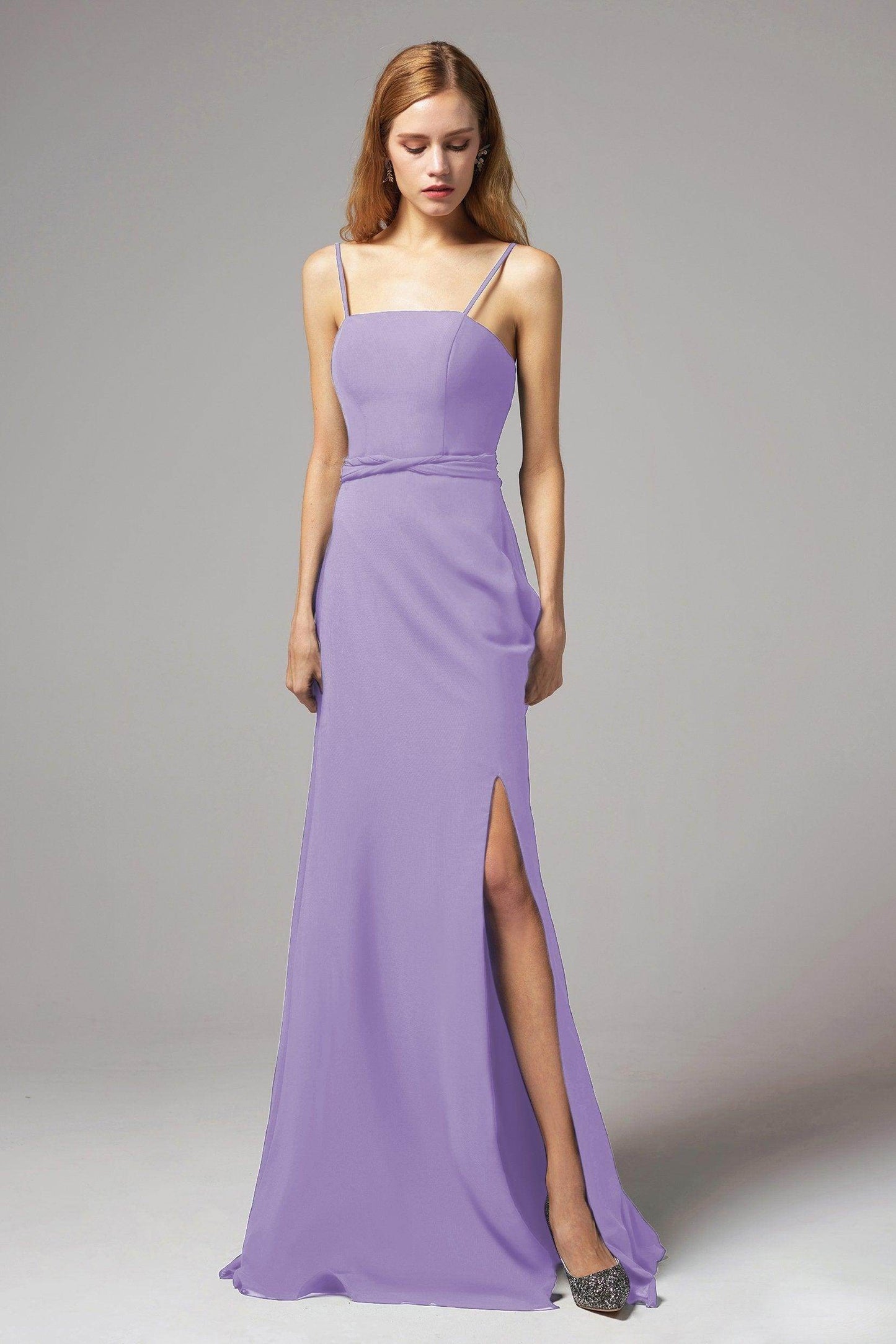 A-Line Floor Length Chiffon Bridesmaid Dress CB0414 - COCOMELODY
