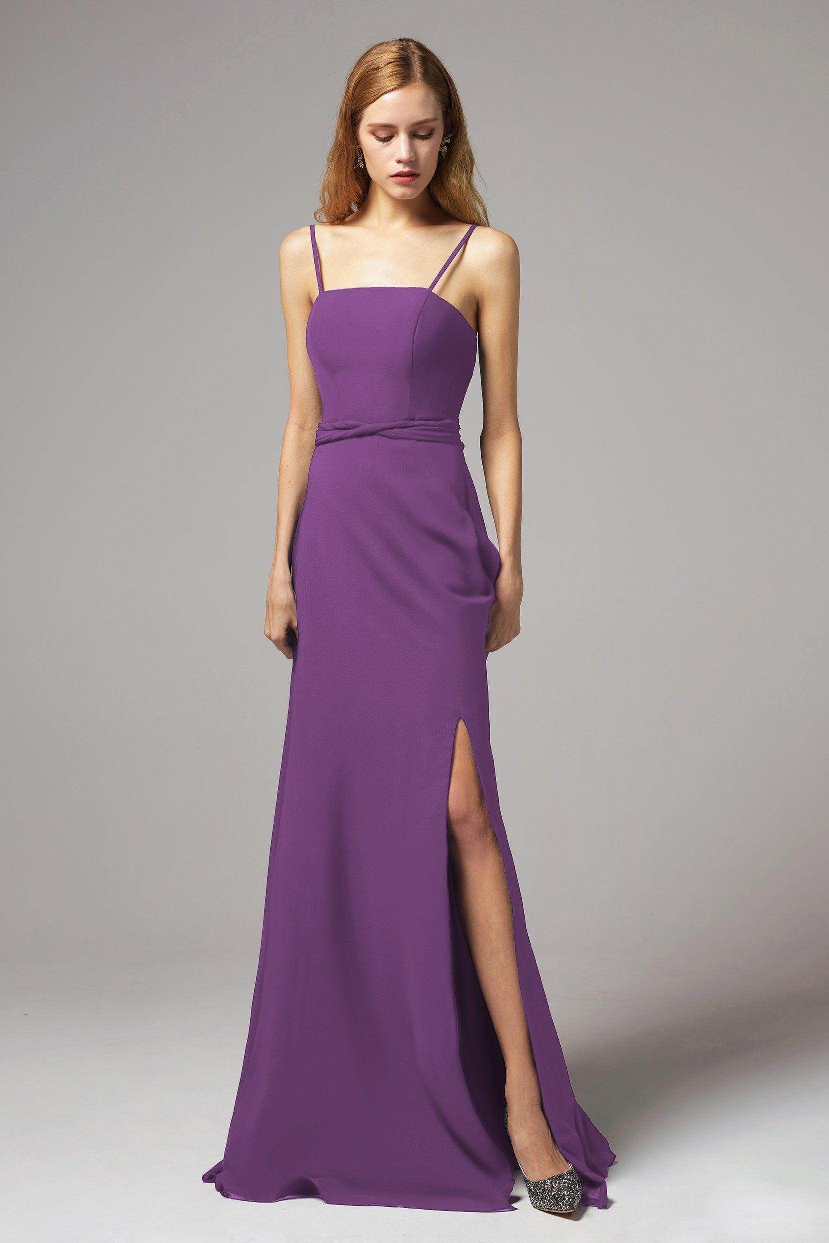 A-Line Floor Length Chiffon Bridesmaid Dress CB0414 - COCOMELODY