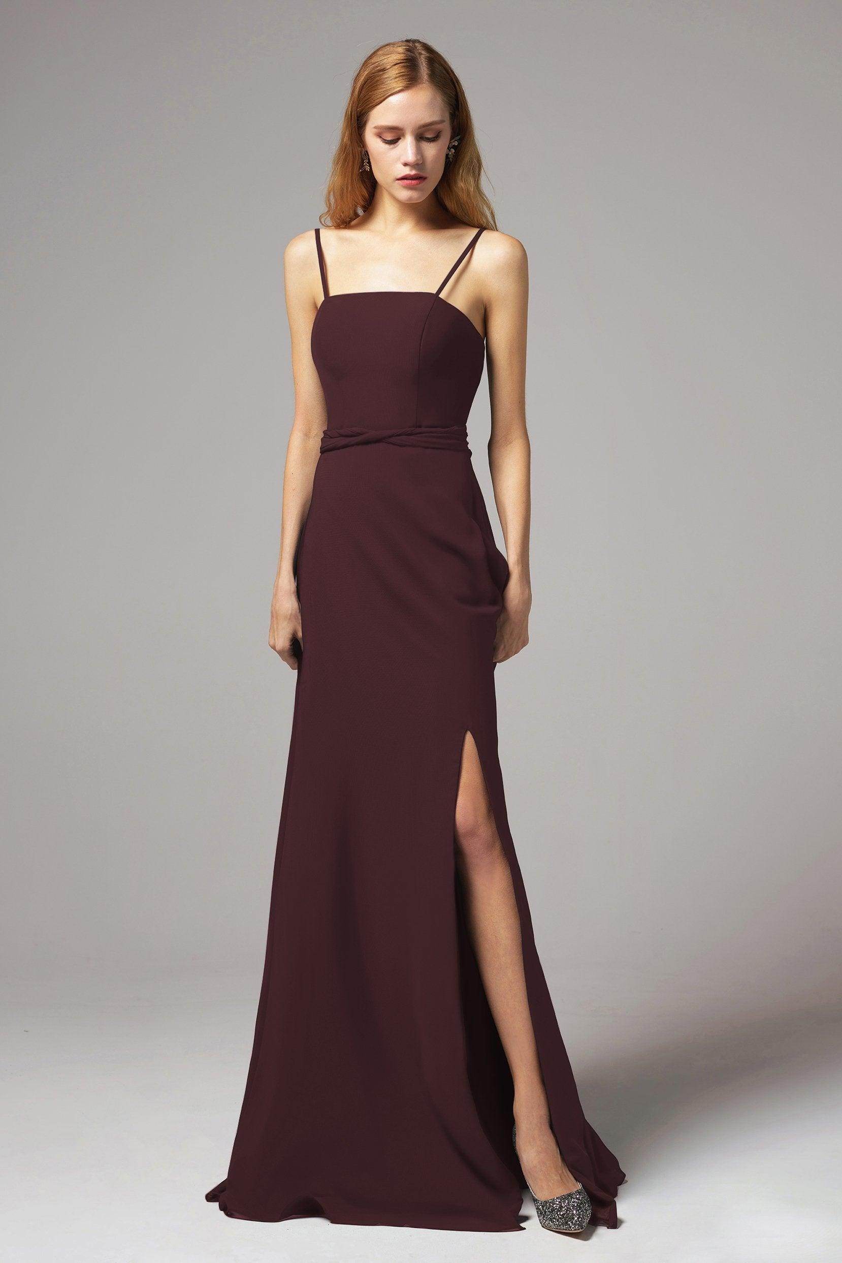 A-Line Floor Length Chiffon Bridesmaid Dress CB0414 - COCOMELODY