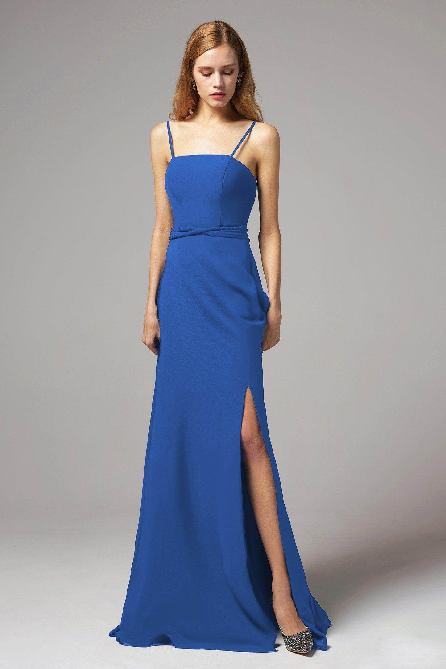 A-Line Floor Length Chiffon Bridesmaid Dress CB0414 - COCOMELODY