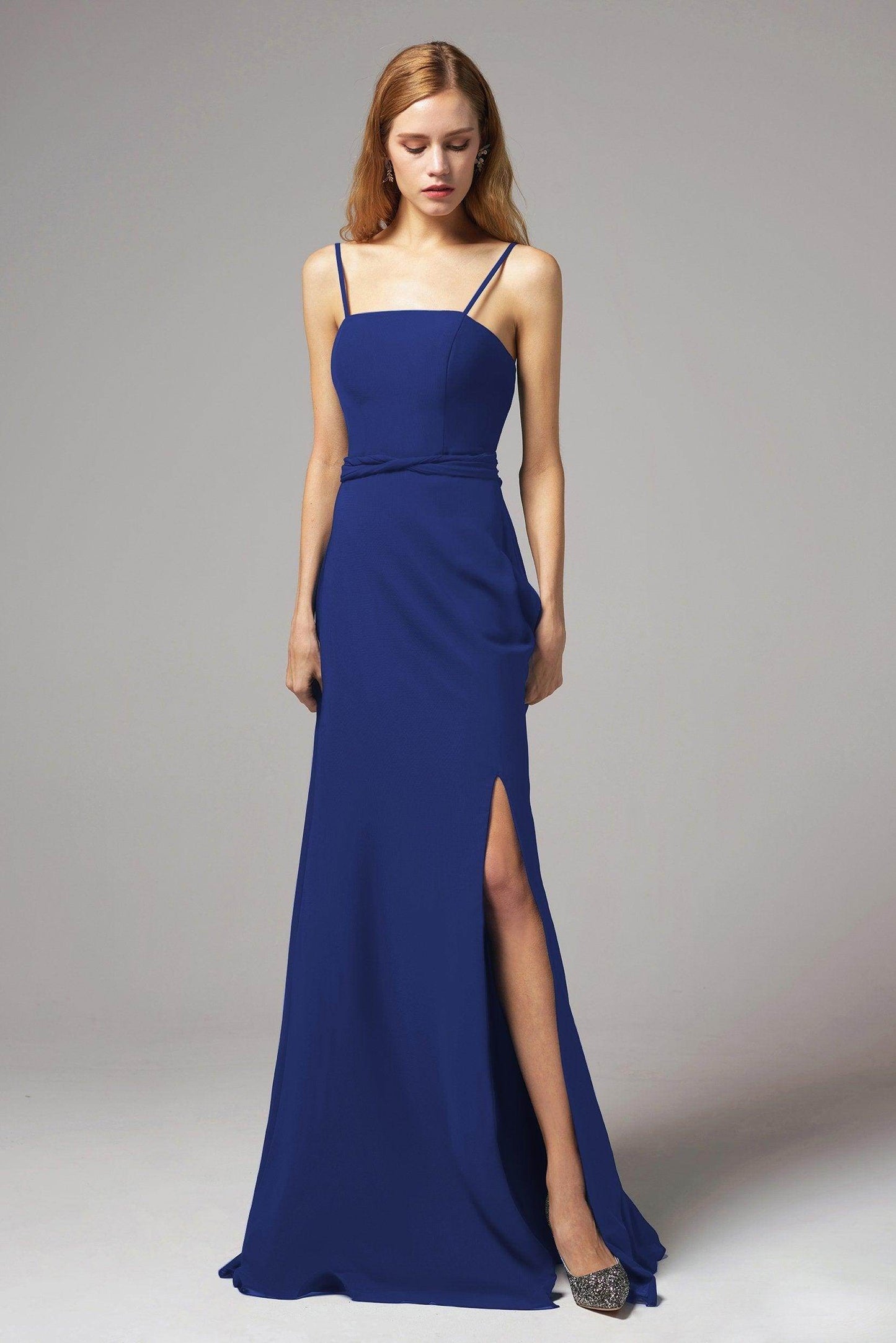 A-Line Floor Length Chiffon Bridesmaid Dress CB0414 - COCOMELODY