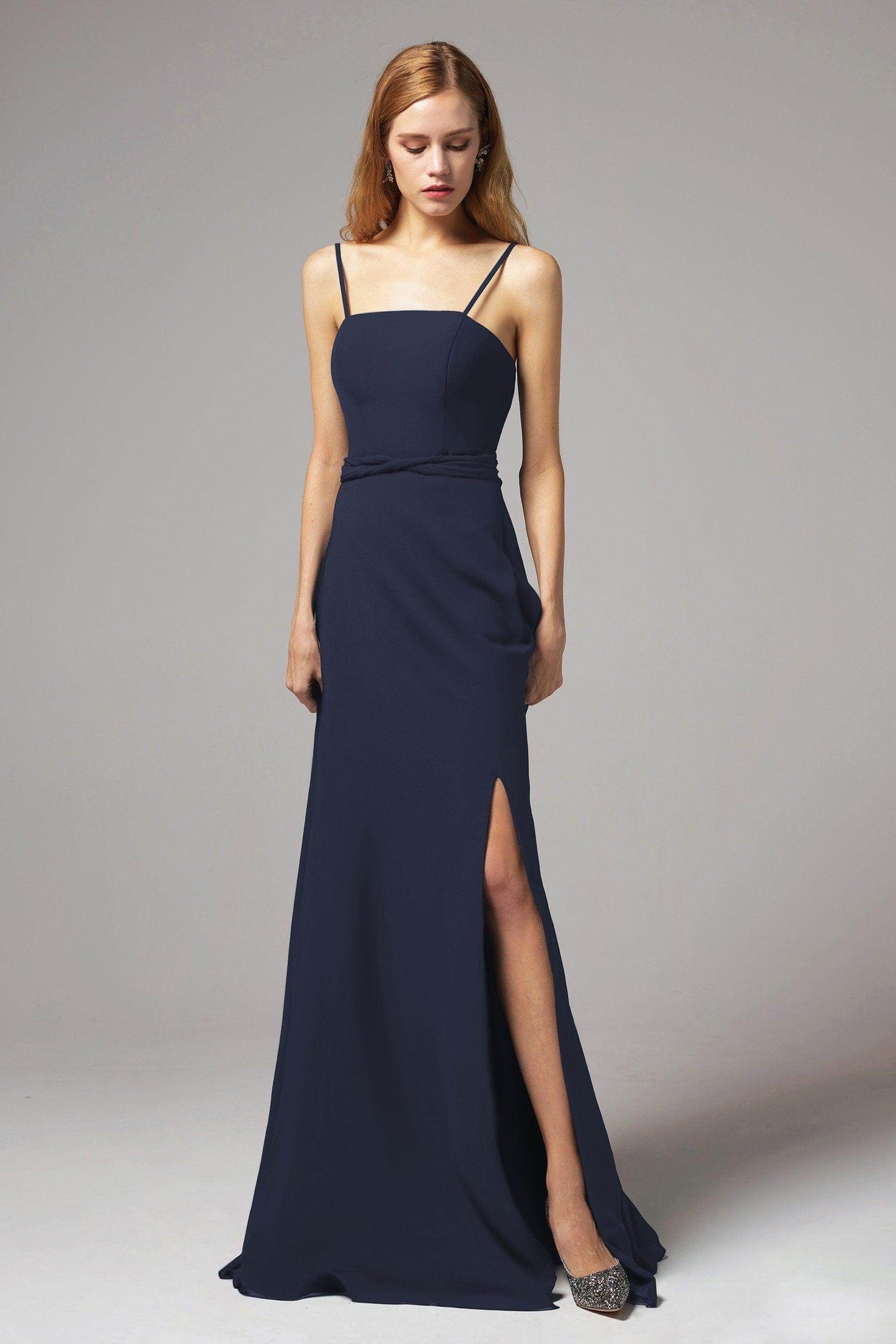 A-Line Floor Length Chiffon Bridesmaid Dress CB0414 - COCOMELODY