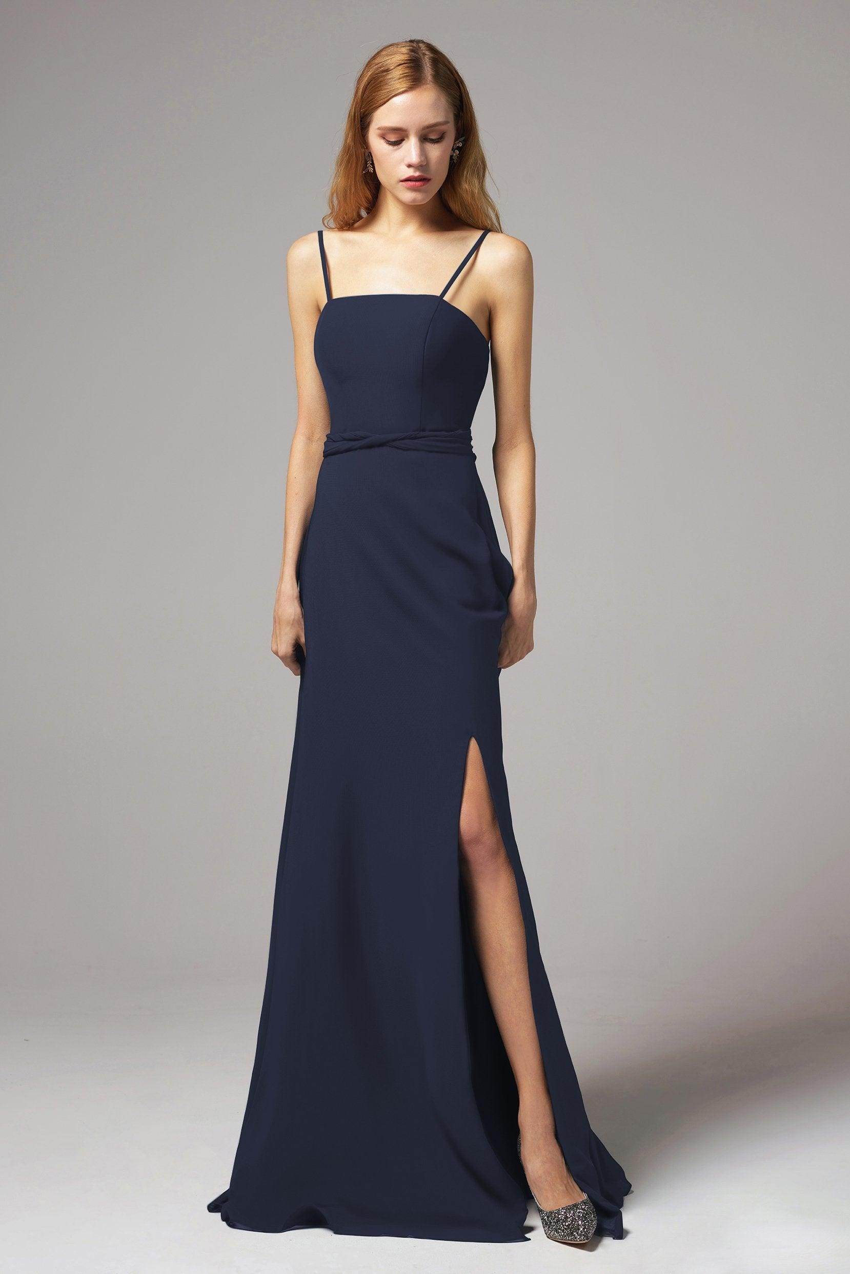 A-Line Floor Length Chiffon Bridesmaid Dress CB0414 - COCOMELODY