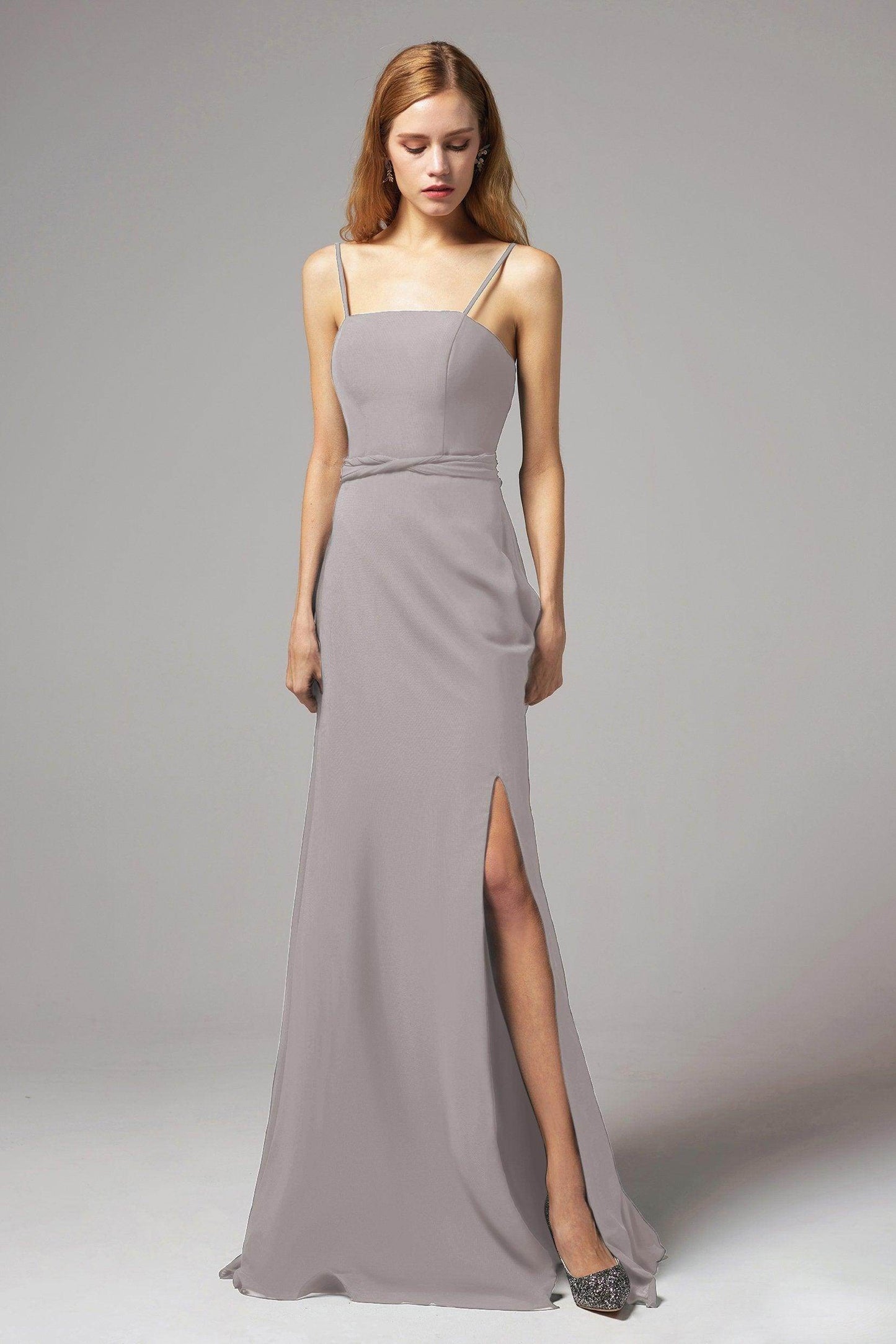 A-Line Floor Length Chiffon Bridesmaid Dress CB0414 - COCOMELODY