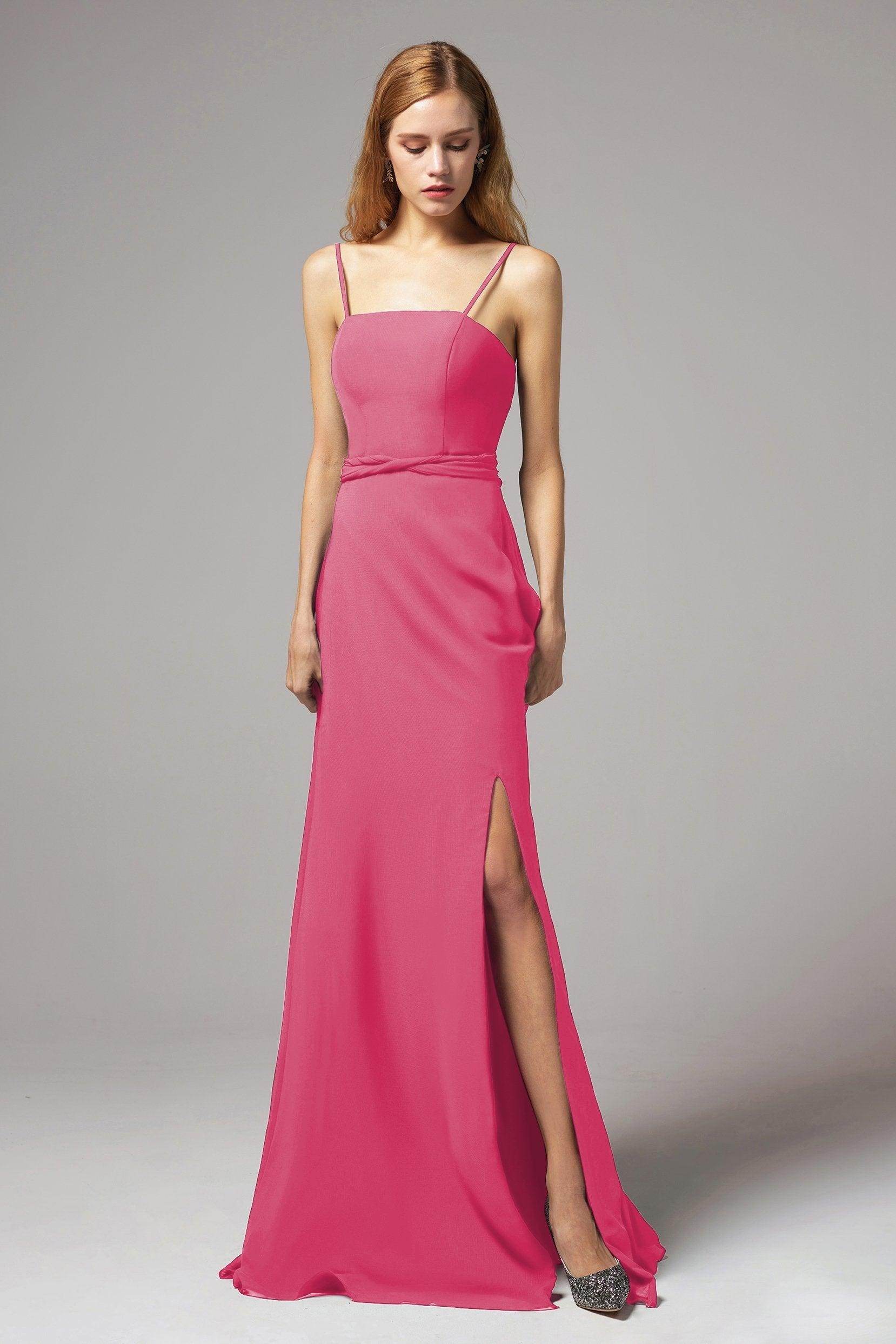 A-Line Floor Length Chiffon Bridesmaid Dress CB0414 - COCOMELODY