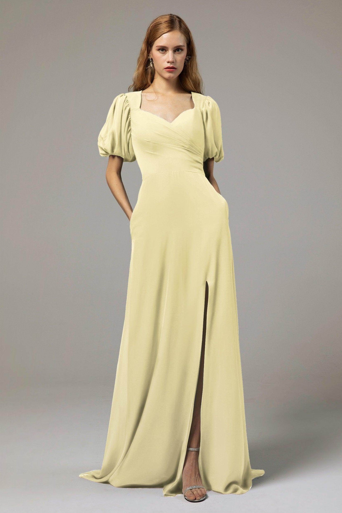 A-Line Floor Length Chiffon Bridesmaid Dress Formal Dresses CB0415 - COCOMELODY