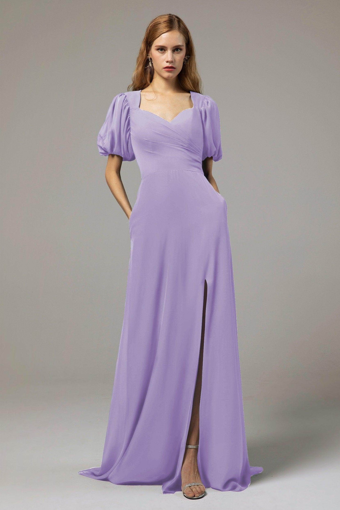 A-Line Floor Length Chiffon Bridesmaid Dress Formal Dresses CB0415 - COCOMELODY