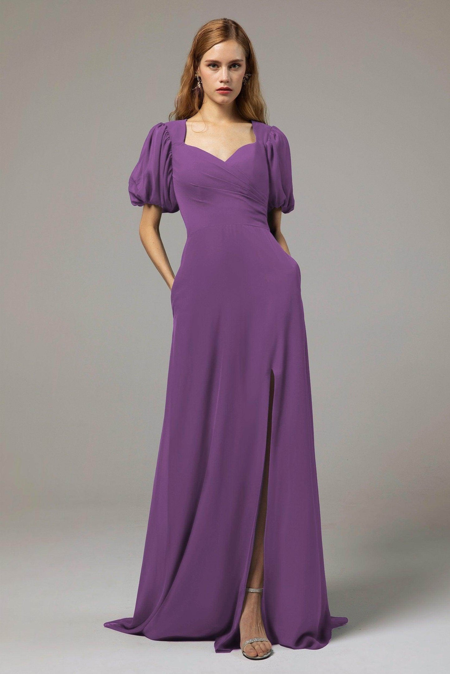 A-Line Floor Length Chiffon Bridesmaid Dress Formal Dresses CB0415 - COCOMELODY