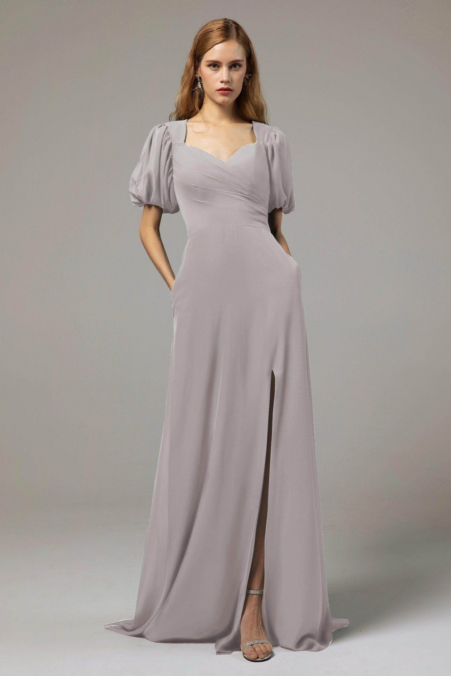 A-Line Floor Length Chiffon Bridesmaid Dress Formal Dresses CB0415 - COCOMELODY