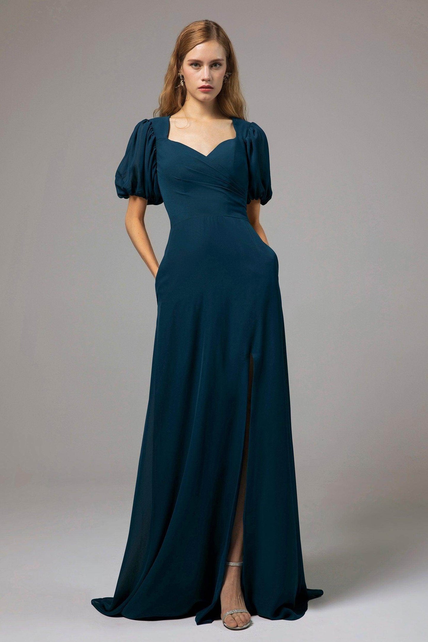 A-Line Floor Length Chiffon Bridesmaid Dress Formal Dresses CB0415 - COCOMELODY