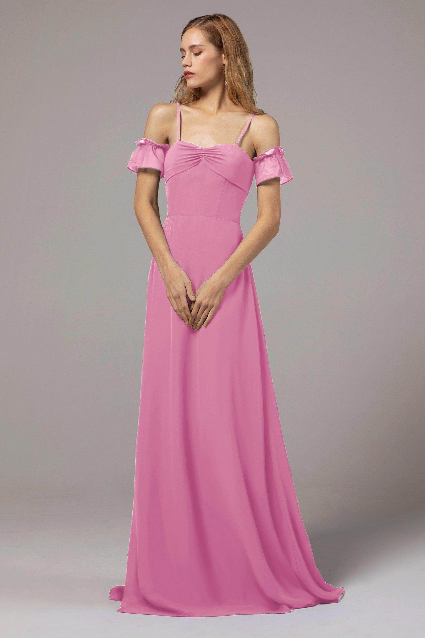 A-Line Floor Length Chiffon Bridesmaid Dress Formal Dresses CB0416 - COCOMELODY