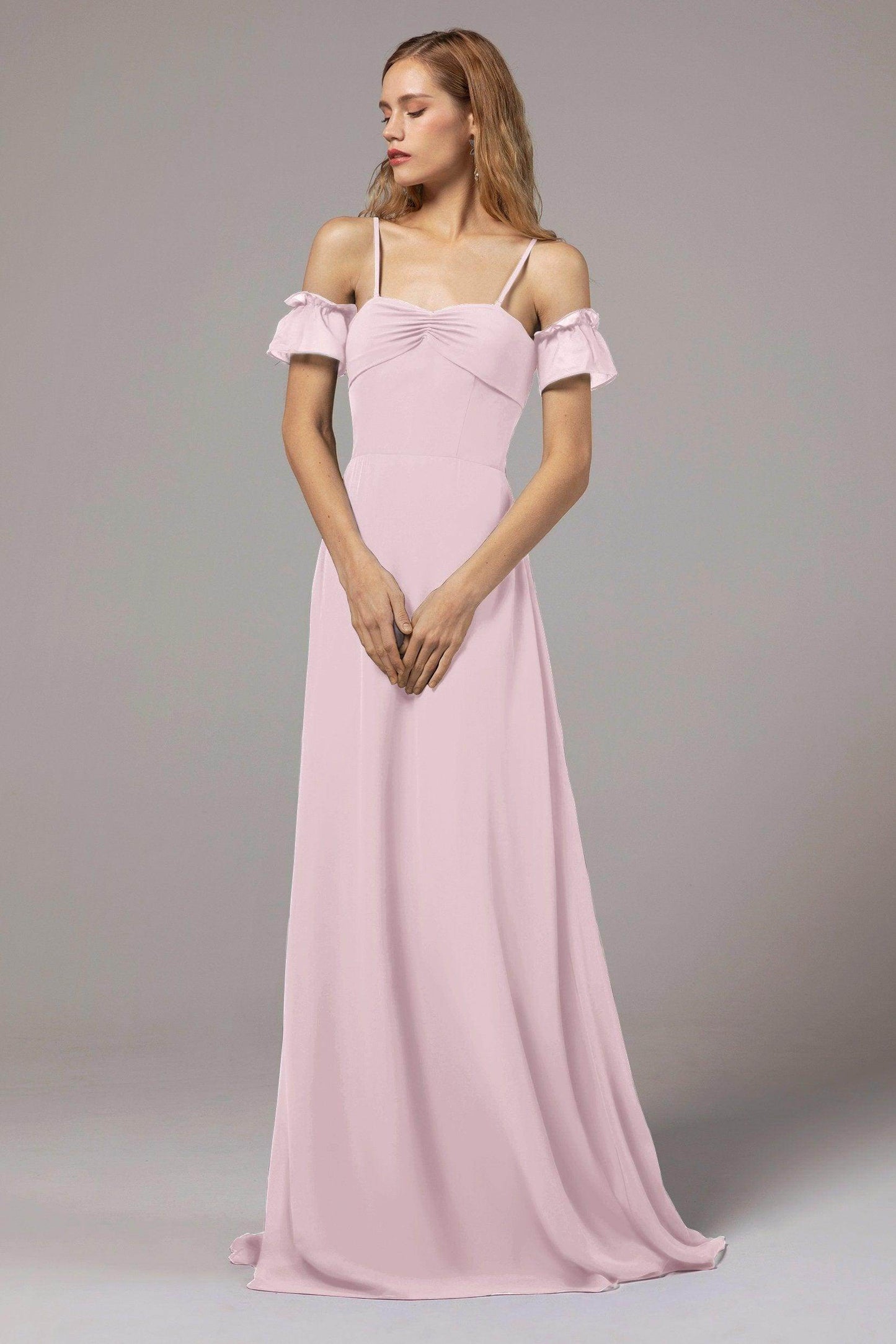 A-Line Floor Length Chiffon Bridesmaid Dress Formal Dresses CB0416 - COCOMELODY