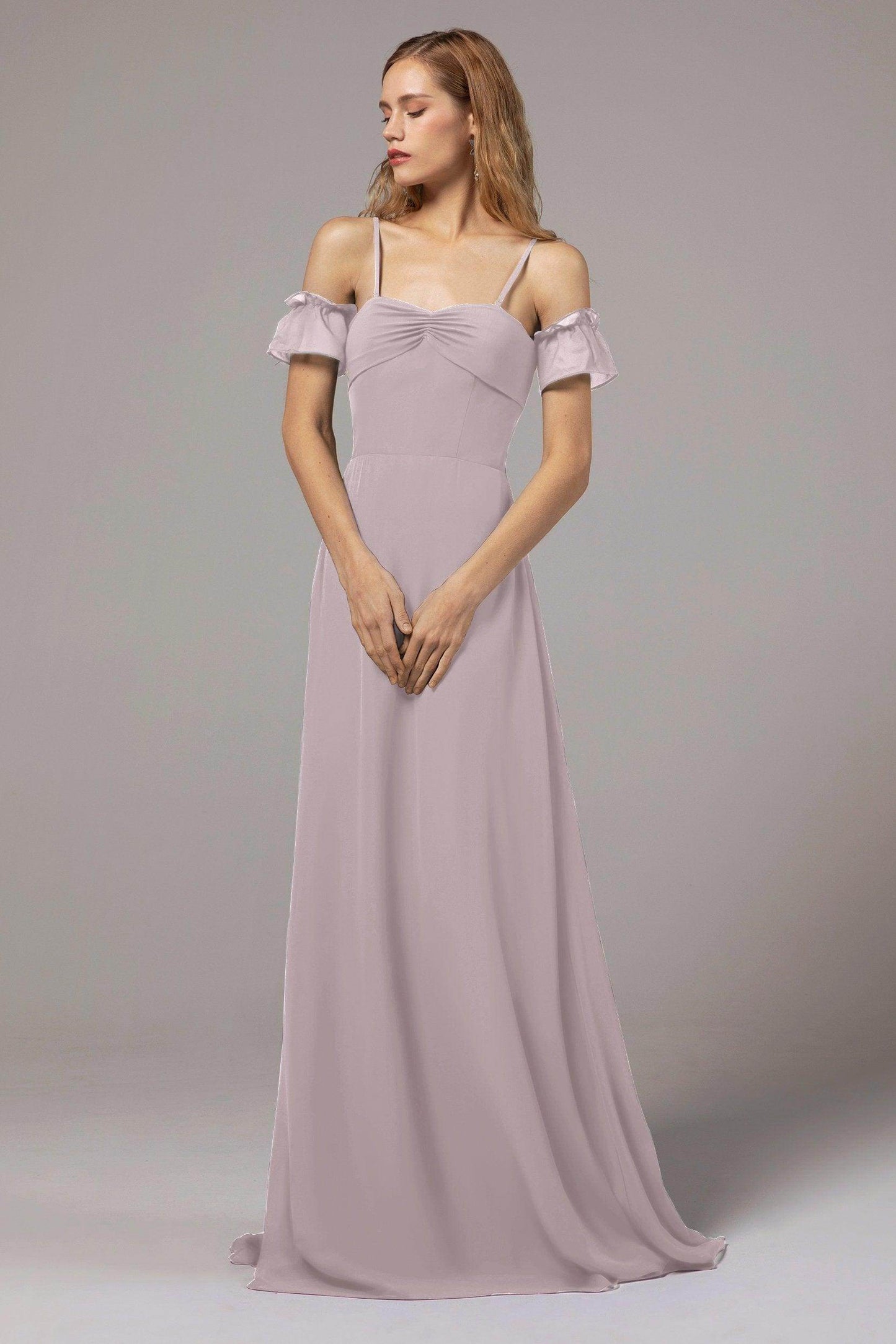 A-Line Floor Length Chiffon Bridesmaid Dress Formal Dresses CB0416 - COCOMELODY