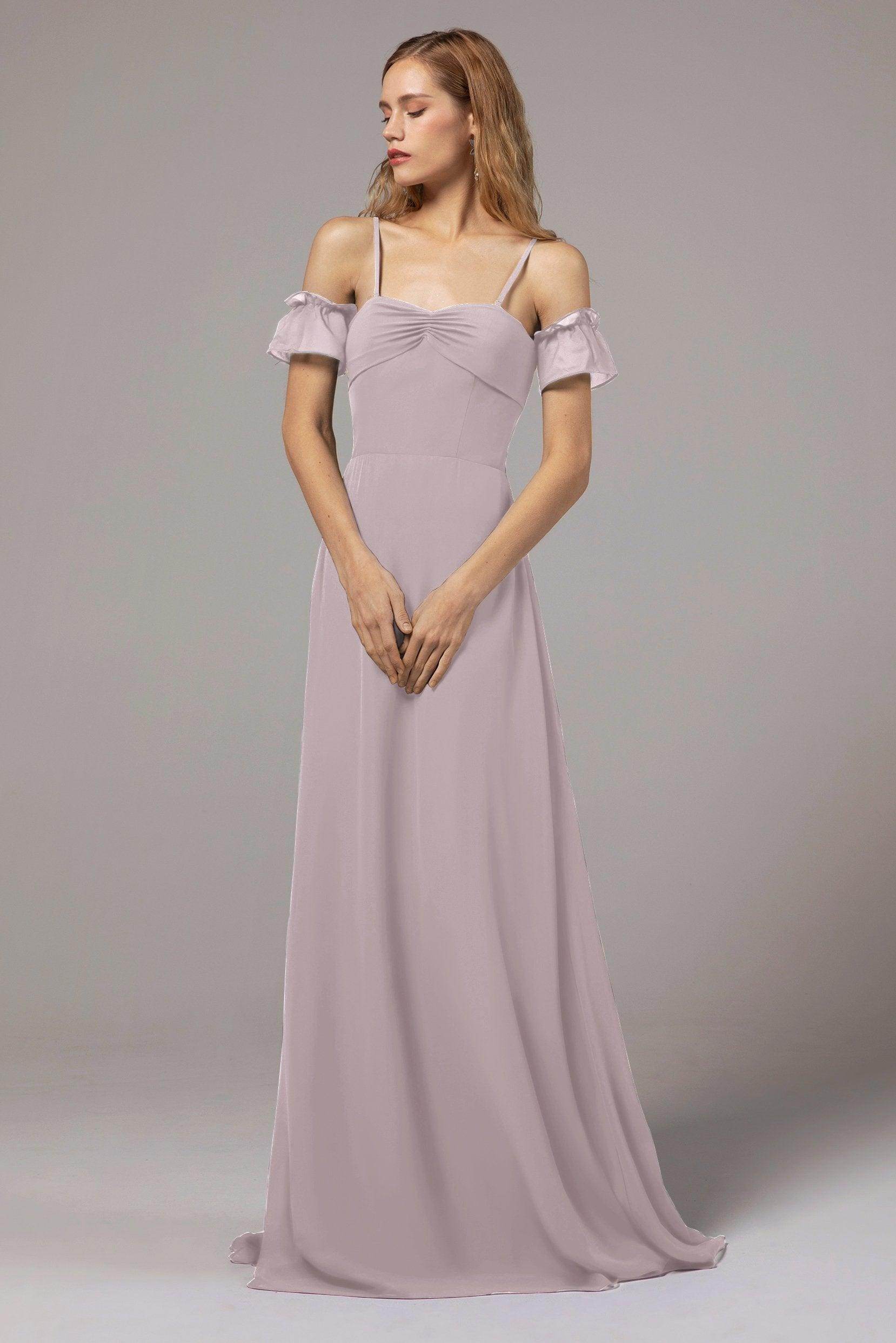 A-Line Floor Length Chiffon Bridesmaid Dress Formal Dresses CB0416 - COCOMELODY