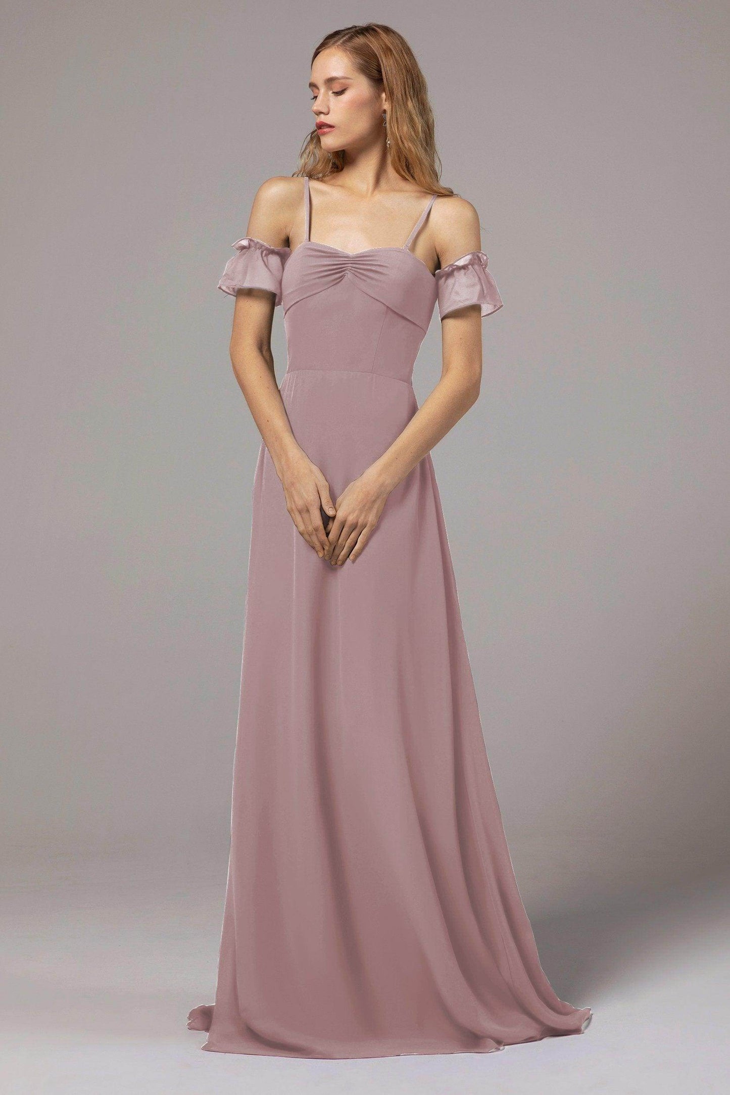A-Line Floor Length Chiffon Bridesmaid Dress Formal Dresses CB0416 - COCOMELODY