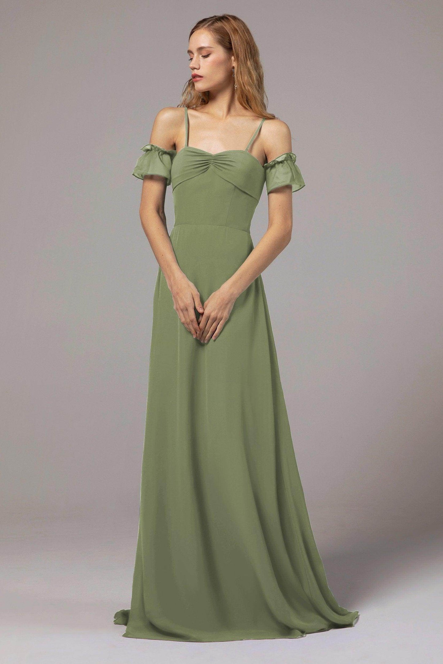 A-Line Floor Length Chiffon Bridesmaid Dress Formal Dresses CB0416 - COCOMELODY