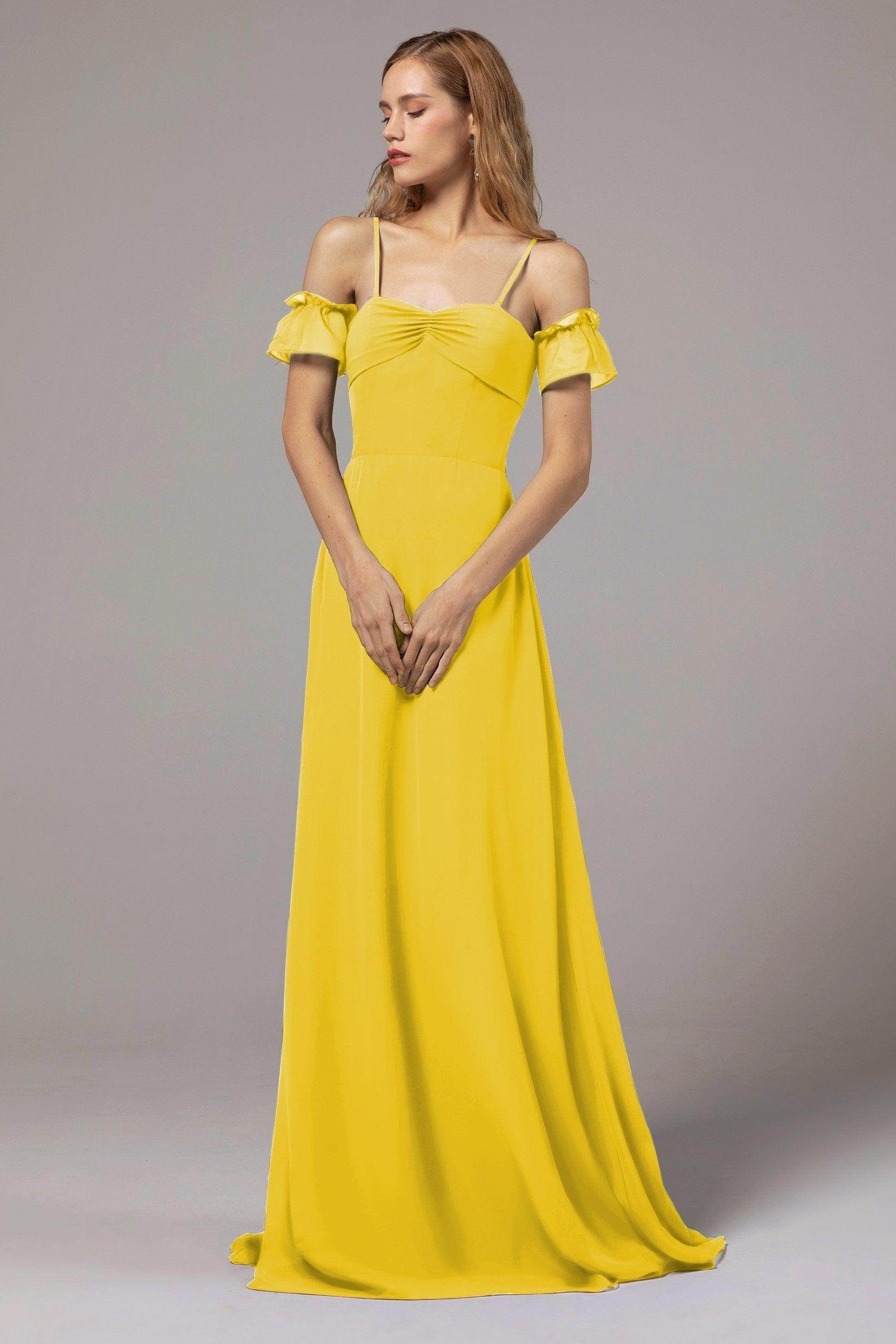 A-Line Floor Length Chiffon Bridesmaid Dress Formal Dresses CB0416 - COCOMELODY