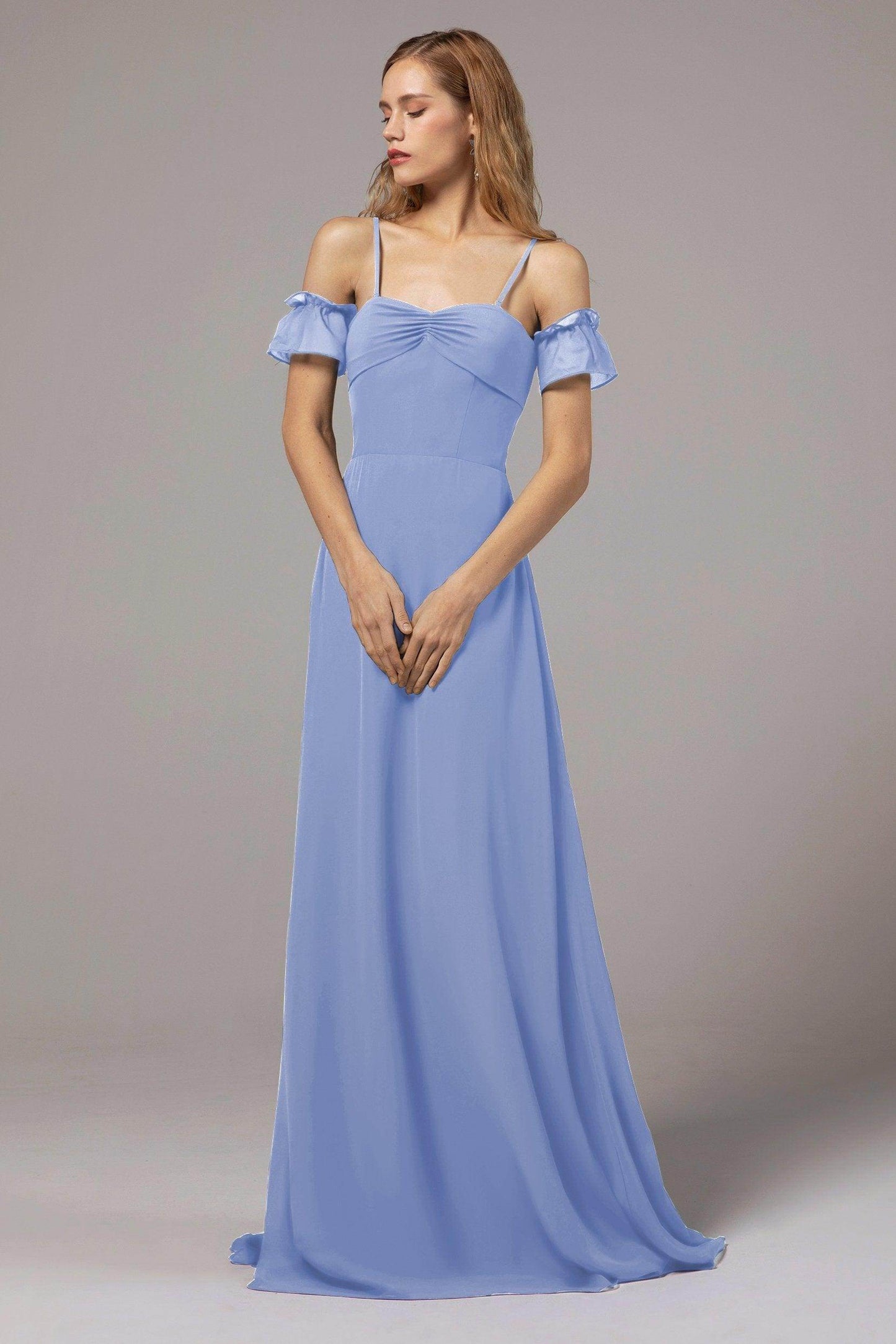 A-Line Floor Length Chiffon Bridesmaid Dress Formal Dresses CB0416 - COCOMELODY