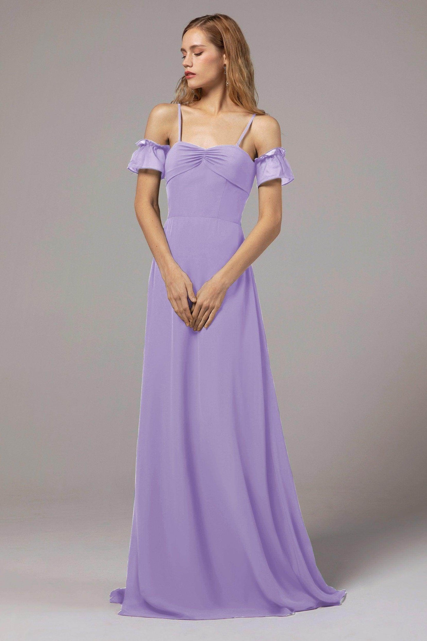 A-Line Floor Length Chiffon Bridesmaid Dress Formal Dresses CB0416 - COCOMELODY