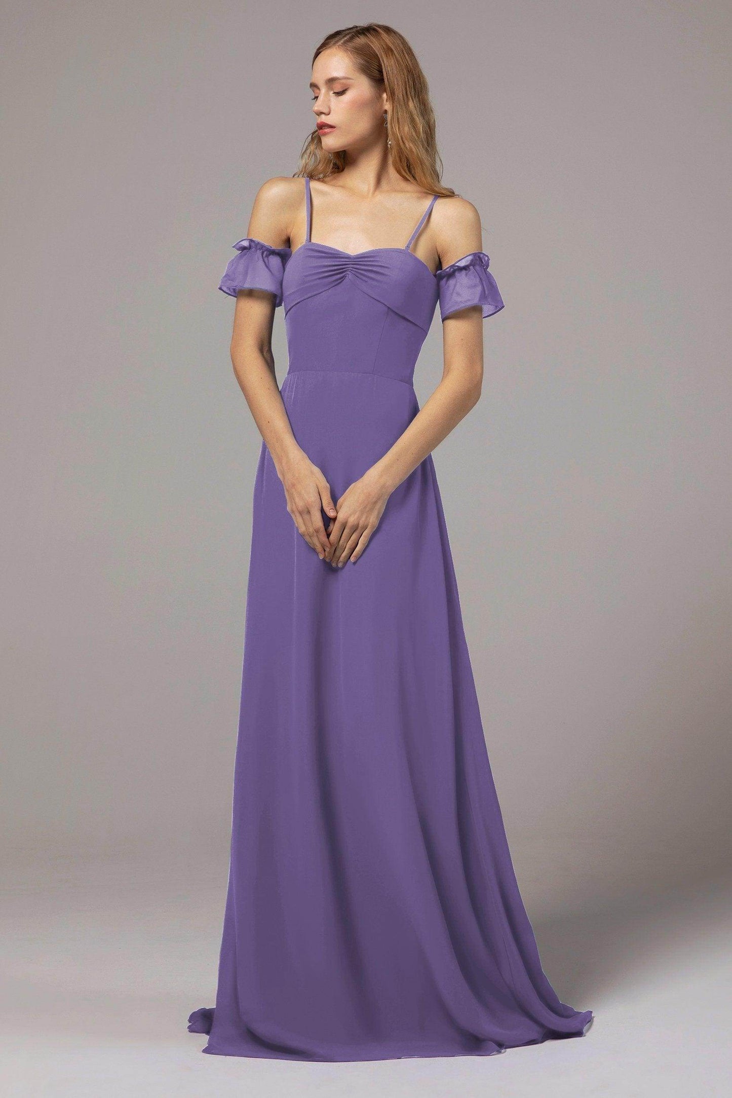A-Line Floor Length Chiffon Bridesmaid Dress Formal Dresses CB0416 - COCOMELODY