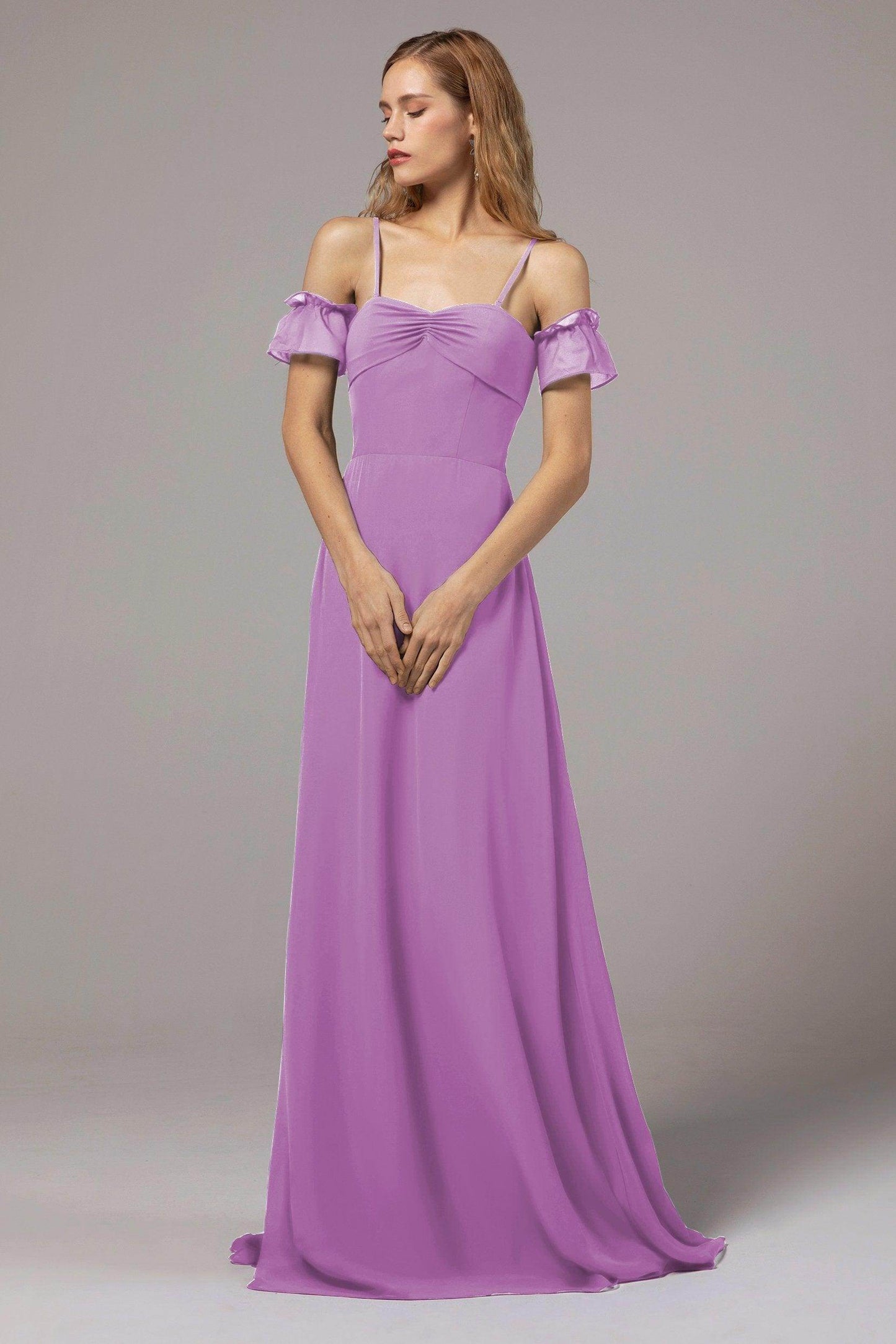 A-Line Floor Length Chiffon Bridesmaid Dress Formal Dresses CB0416 - COCOMELODY