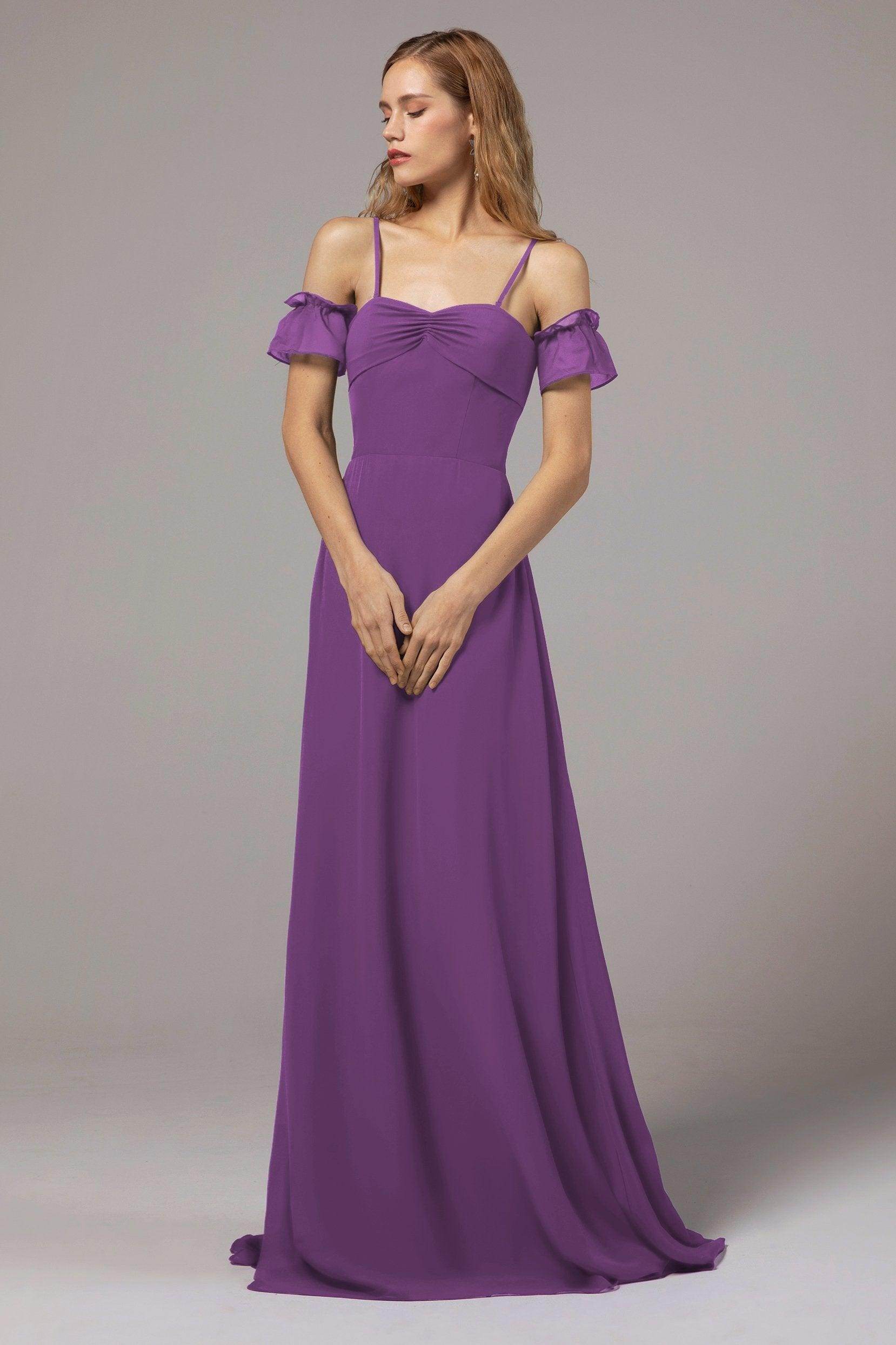 A-Line Floor Length Chiffon Bridesmaid Dress Formal Dresses CB0416 - COCOMELODY