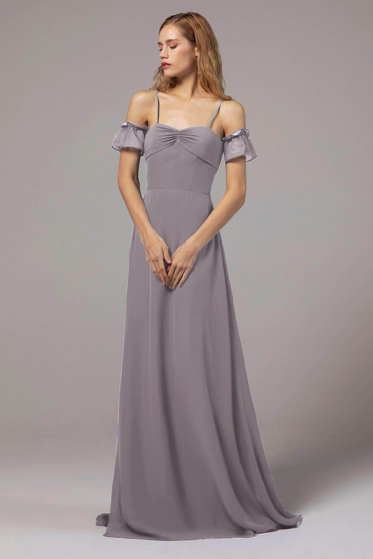 A-Line Floor Length Chiffon Bridesmaid Dress Formal Dresses CB0416 - COCOMELODY