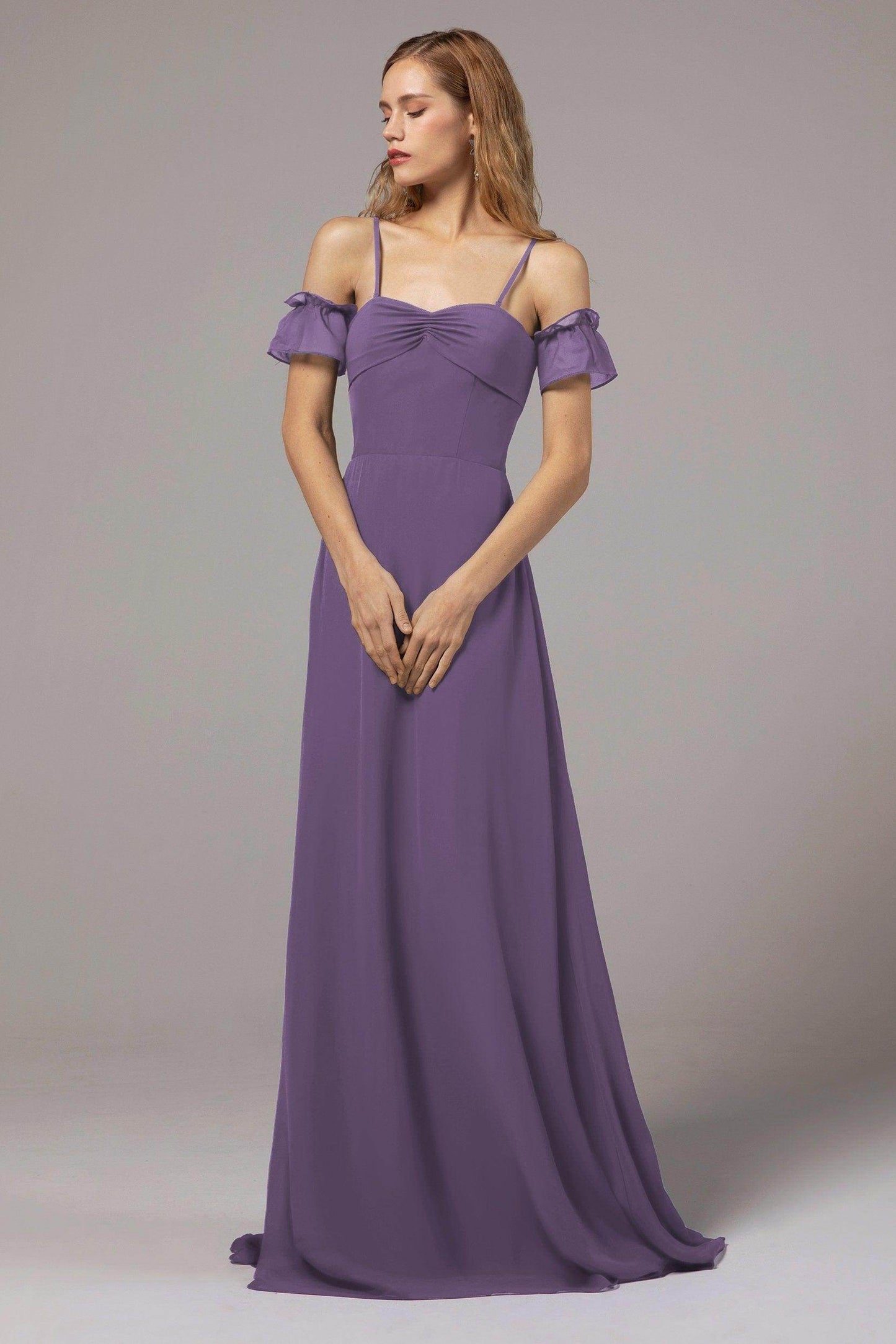 A-Line Floor Length Chiffon Bridesmaid Dress Formal Dresses CB0416 - COCOMELODY