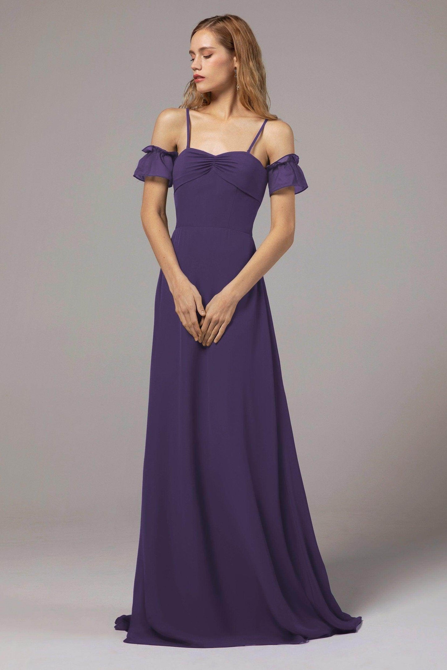 A-Line Floor Length Chiffon Bridesmaid Dress Formal Dresses CB0416 - COCOMELODY