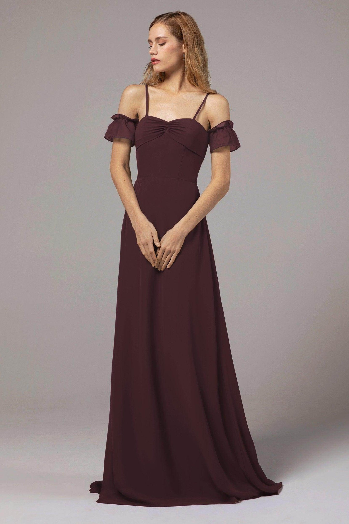 A-Line Floor Length Chiffon Bridesmaid Dress Formal Dresses CB0416 - COCOMELODY