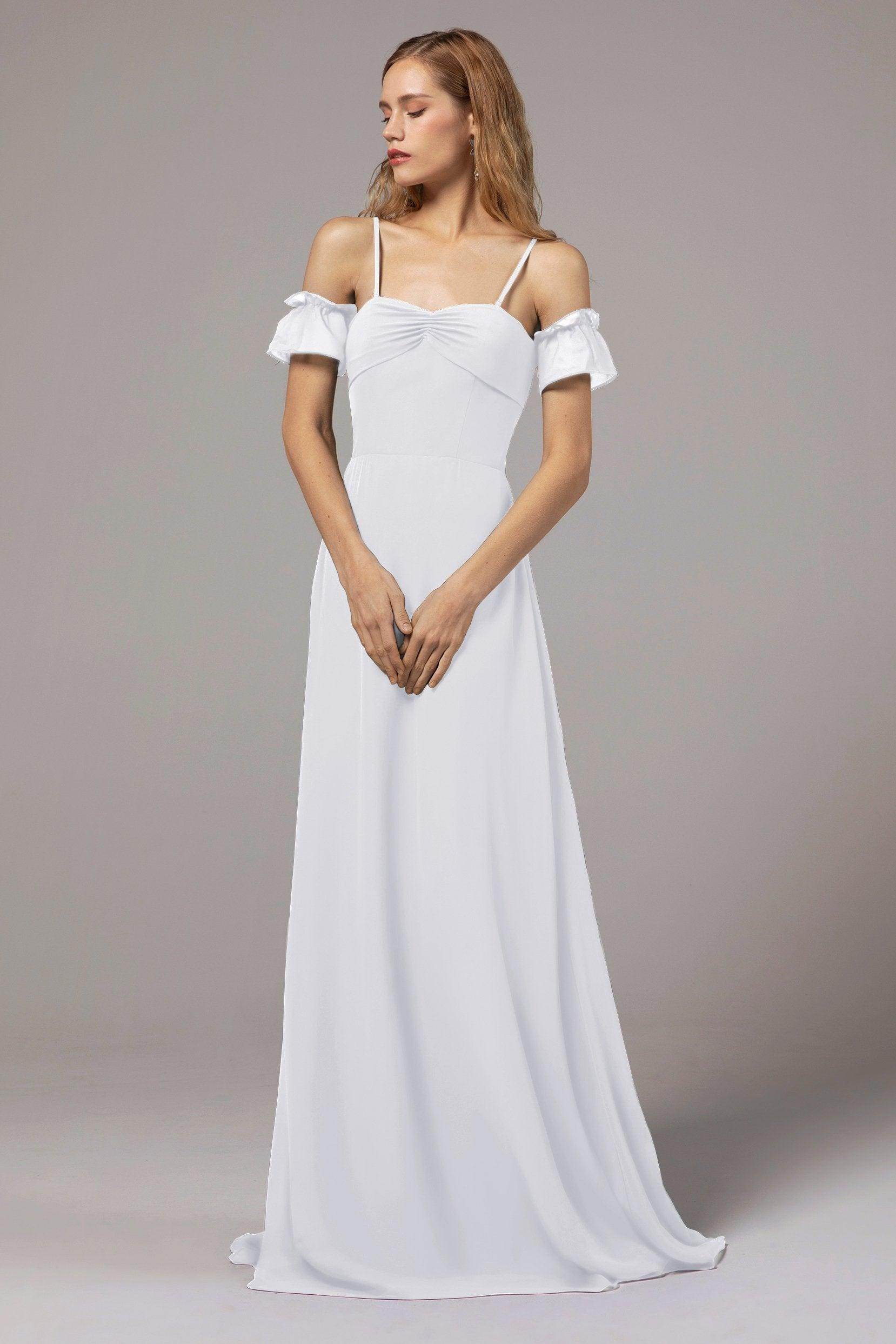 A-Line Floor Length Chiffon Bridesmaid Dress Formal Dresses CB0416 - COCOMELODY