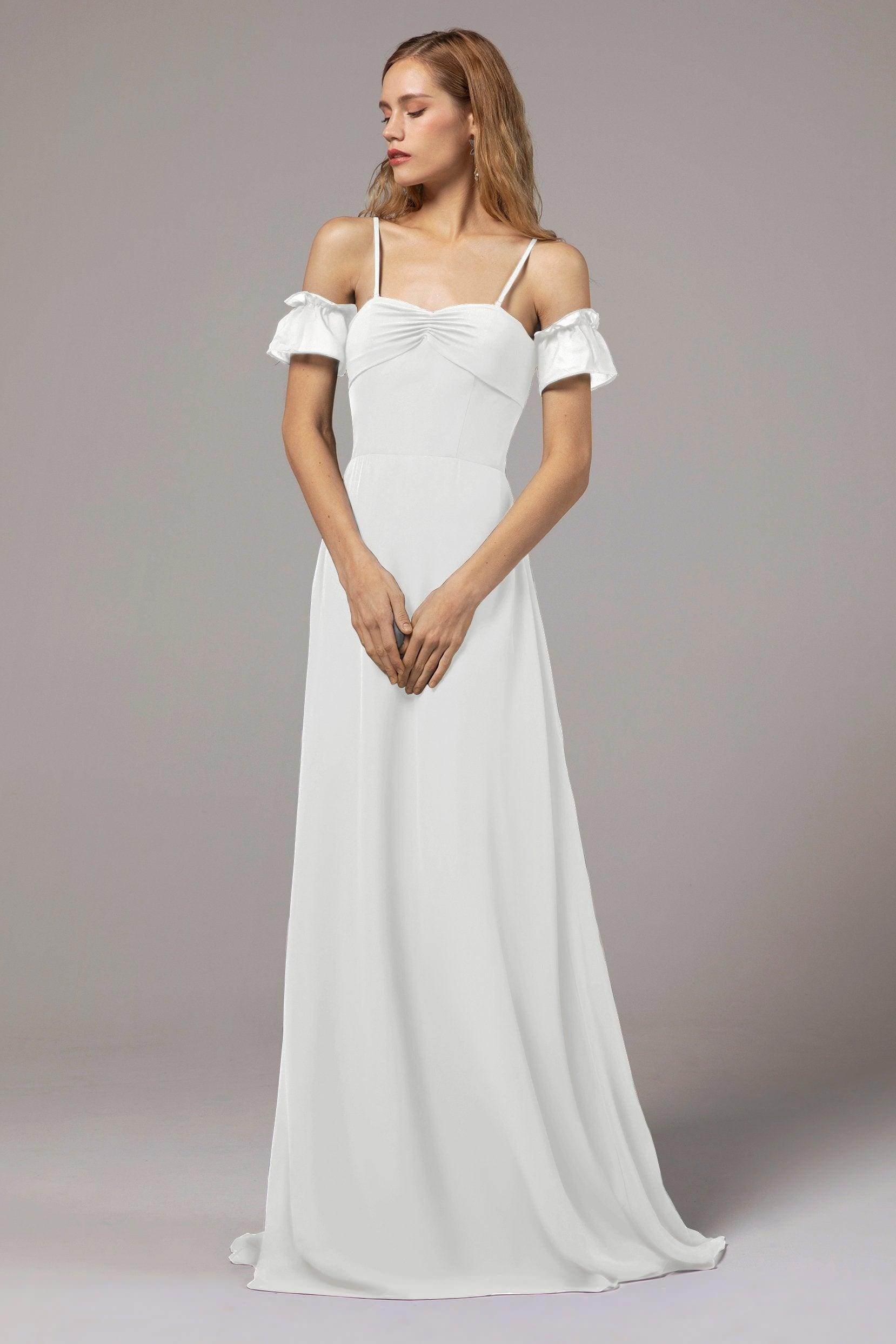 A-Line Floor Length Chiffon Bridesmaid Dress Formal Dresses CB0416 - COCOMELODY