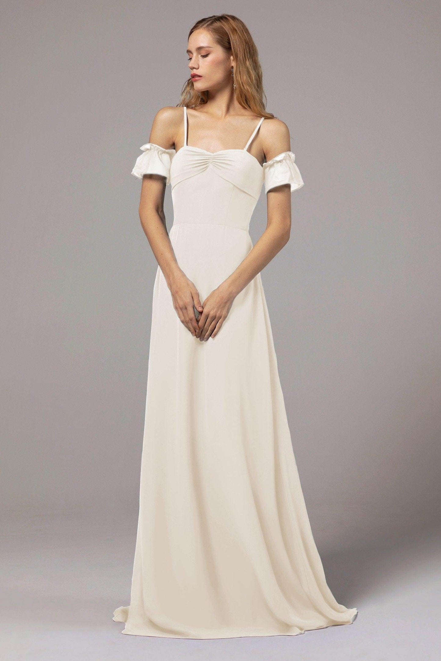 A-Line Floor Length Chiffon Bridesmaid Dress Formal Dresses CB0416 - COCOMELODY