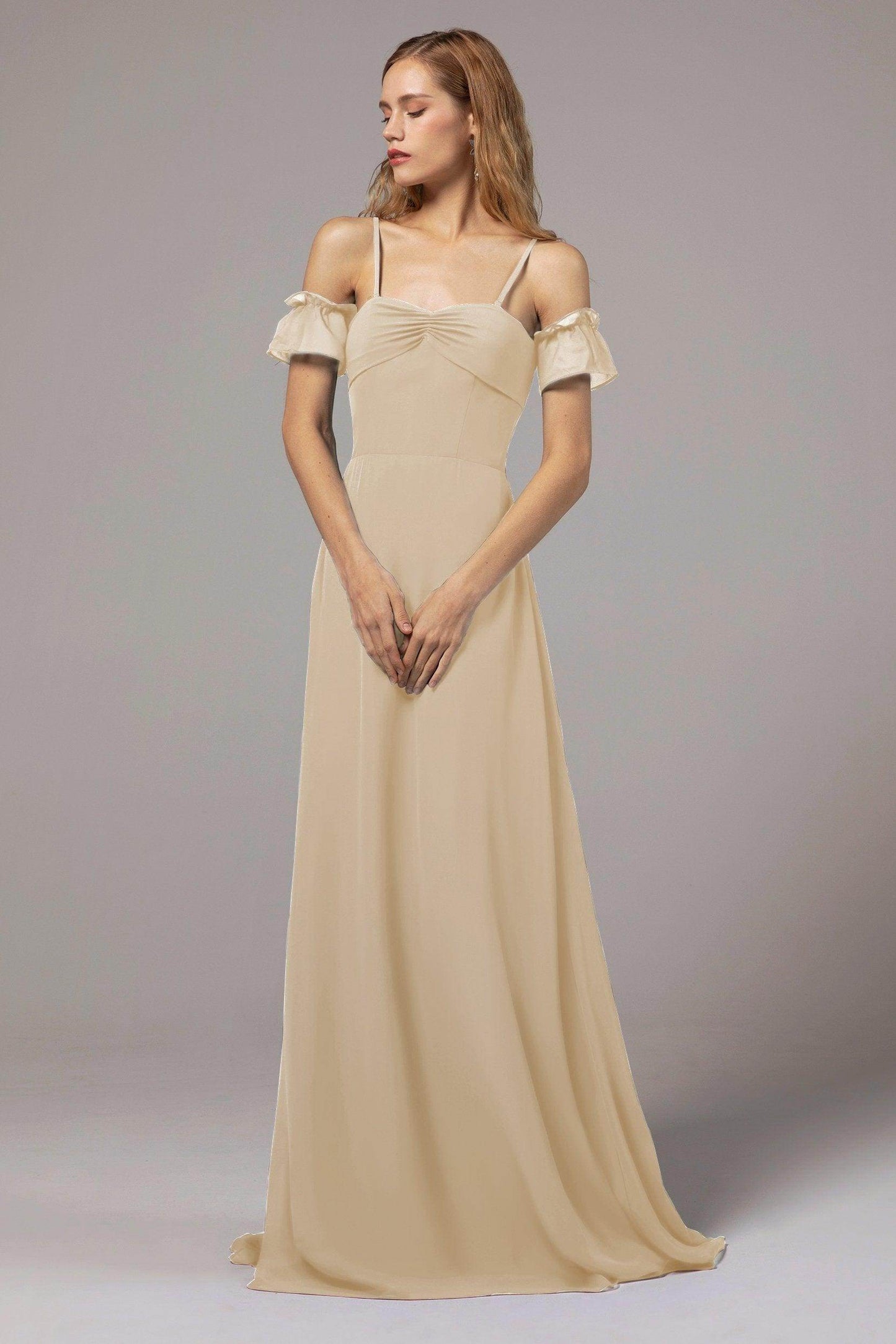 A-Line Floor Length Chiffon Bridesmaid Dress Formal Dresses CB0416 - COCOMELODY