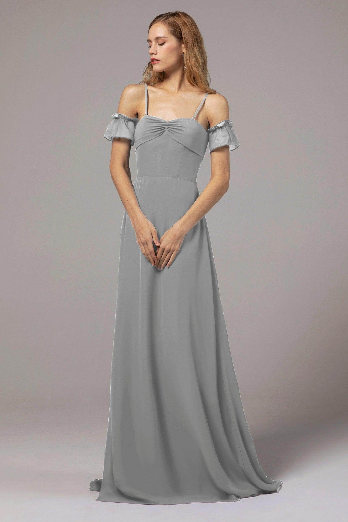 A-Line Floor Length Chiffon Bridesmaid Dress Formal Dresses CB0416 - COCOMELODY