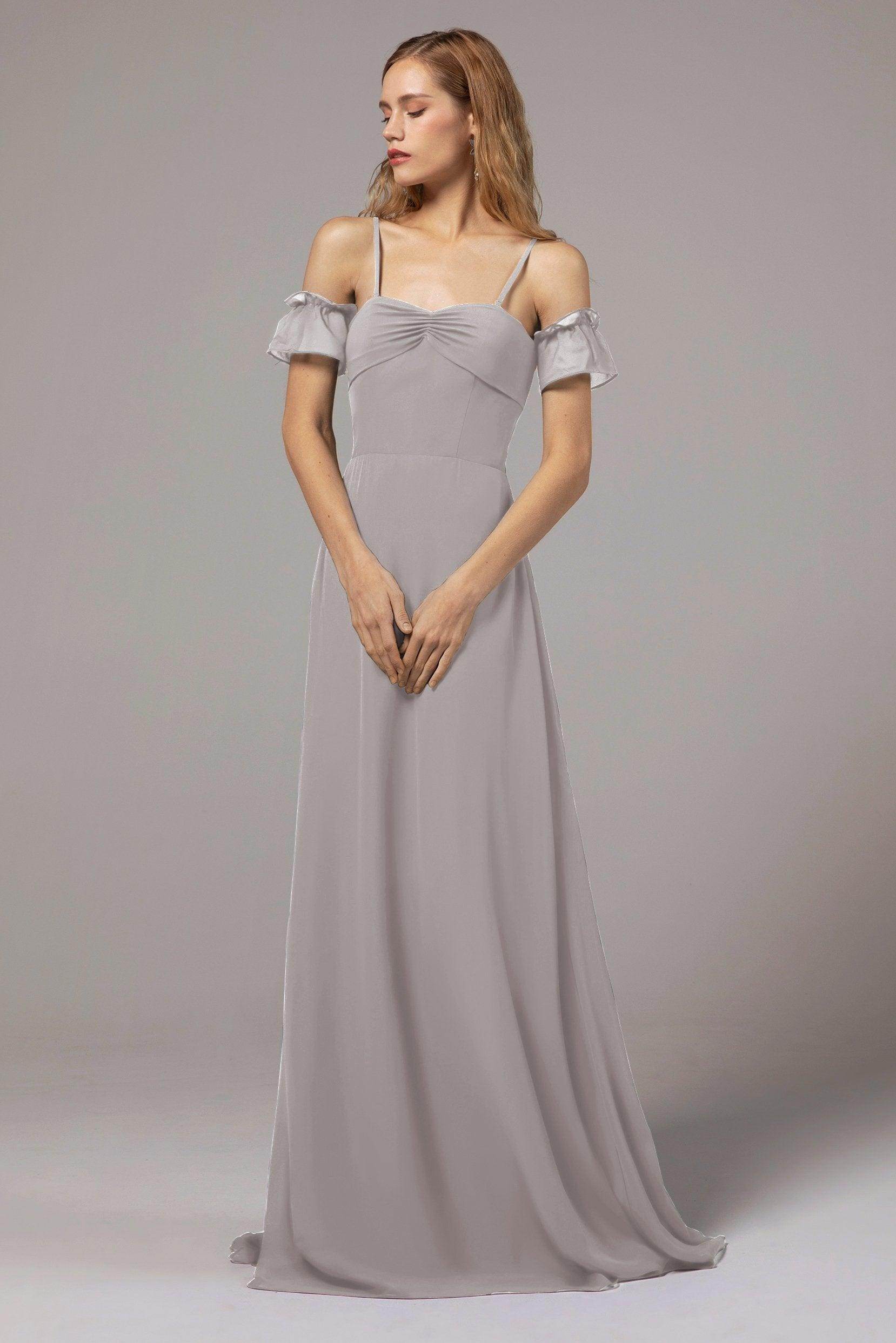 A-Line Floor Length Chiffon Bridesmaid Dress Formal Dresses CB0416 - COCOMELODY