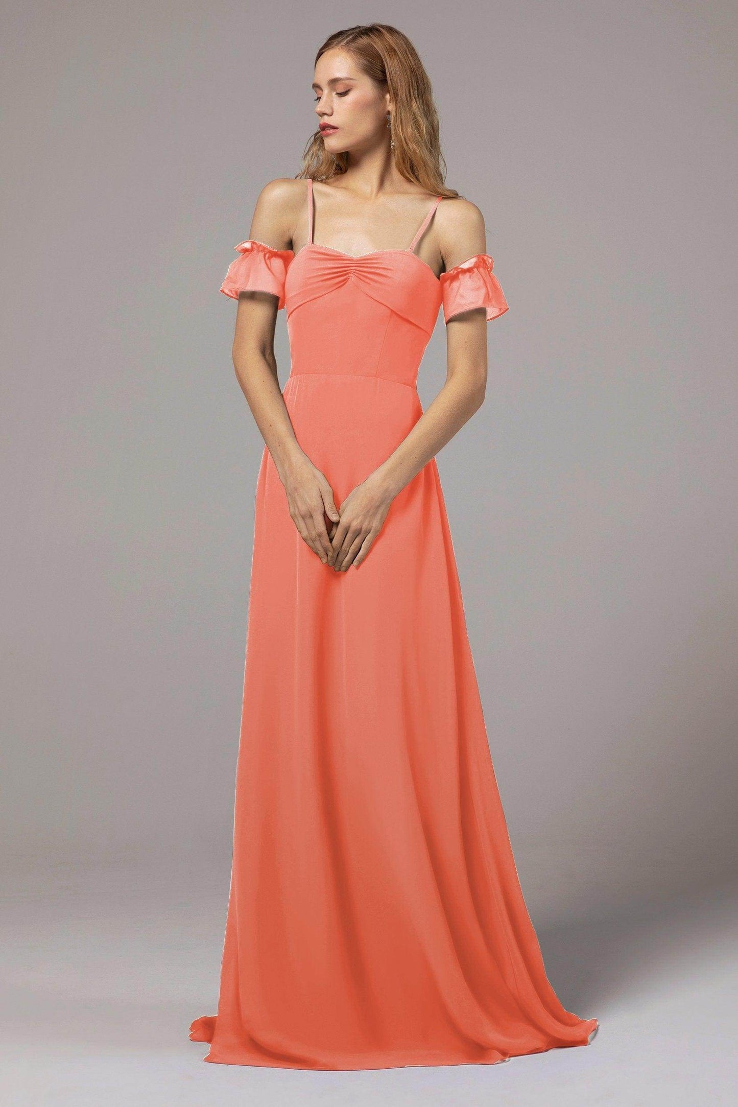A-Line Floor Length Chiffon Bridesmaid Dress Formal Dresses CB0416 - COCOMELODY