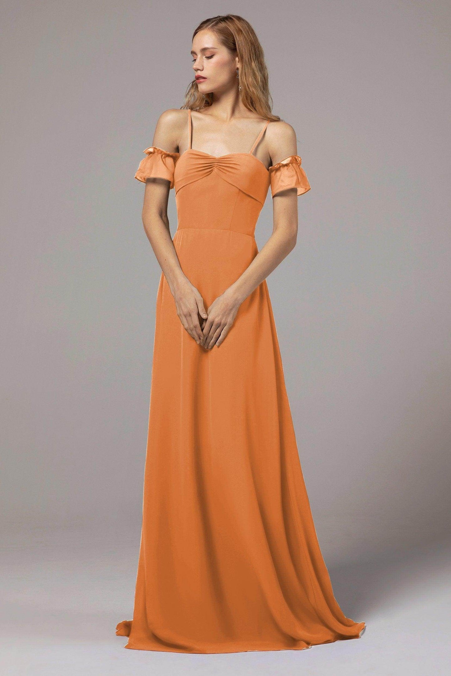 A-Line Floor Length Chiffon Bridesmaid Dress Formal Dresses CB0416 - COCOMELODY