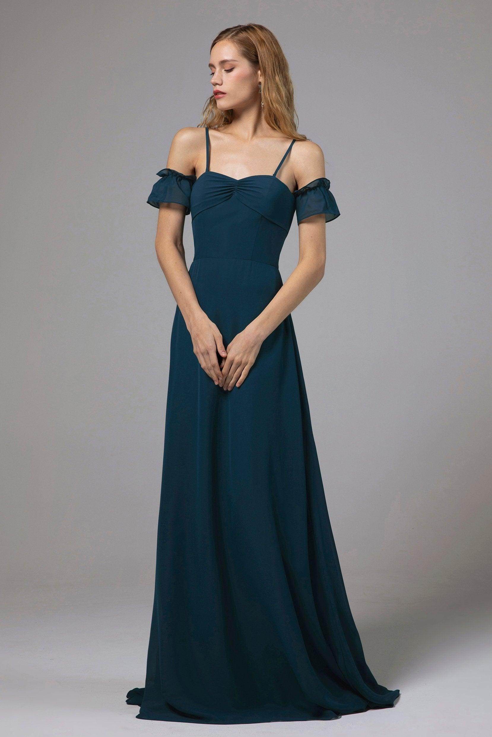 A-Line Floor Length Chiffon Bridesmaid Dress Formal Dresses CB0416 - COCOMELODY