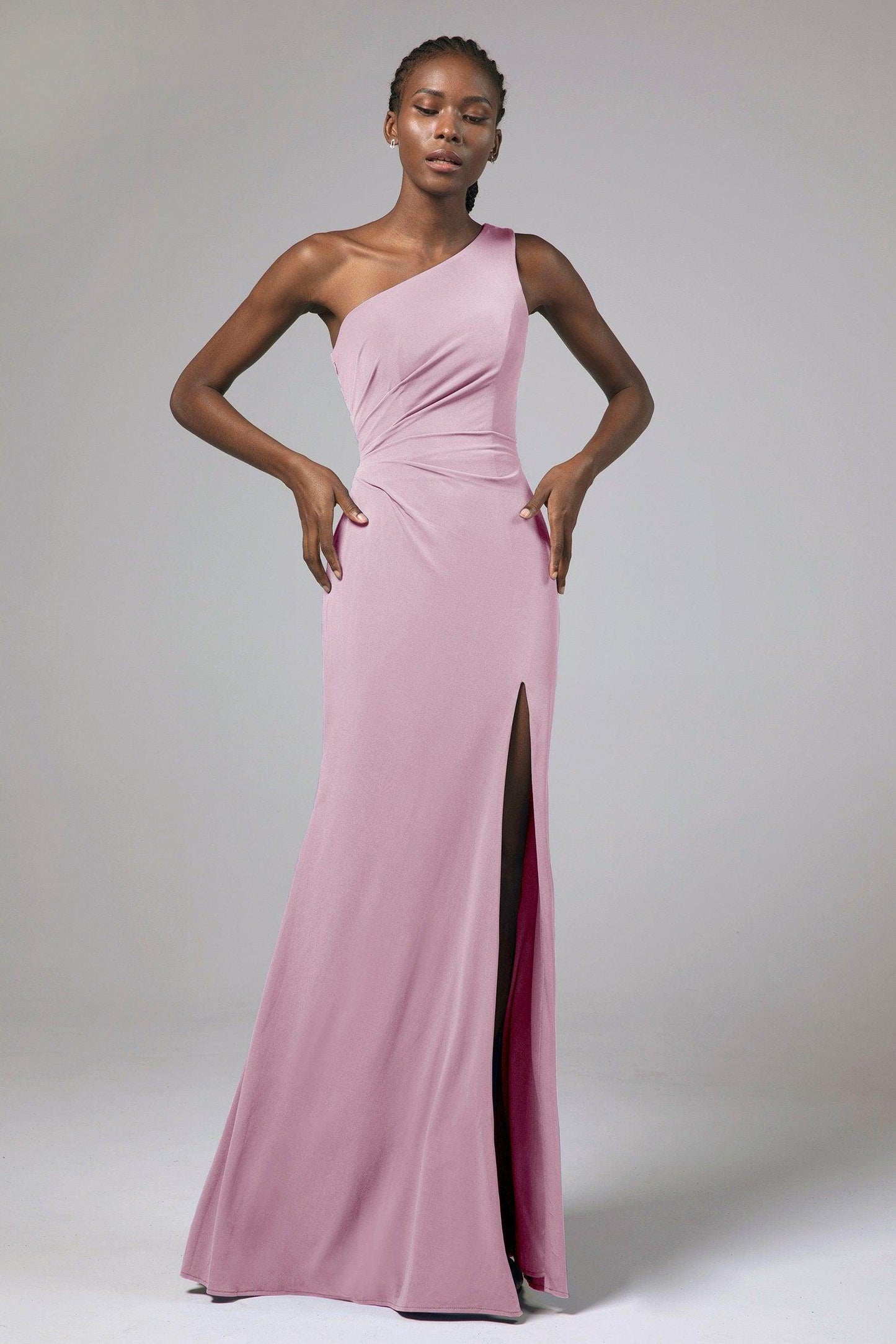 Sheath Floor Length Knitted Fabric Bridesmaid Dress Formal Dresses CB0423 - COCOMELODY