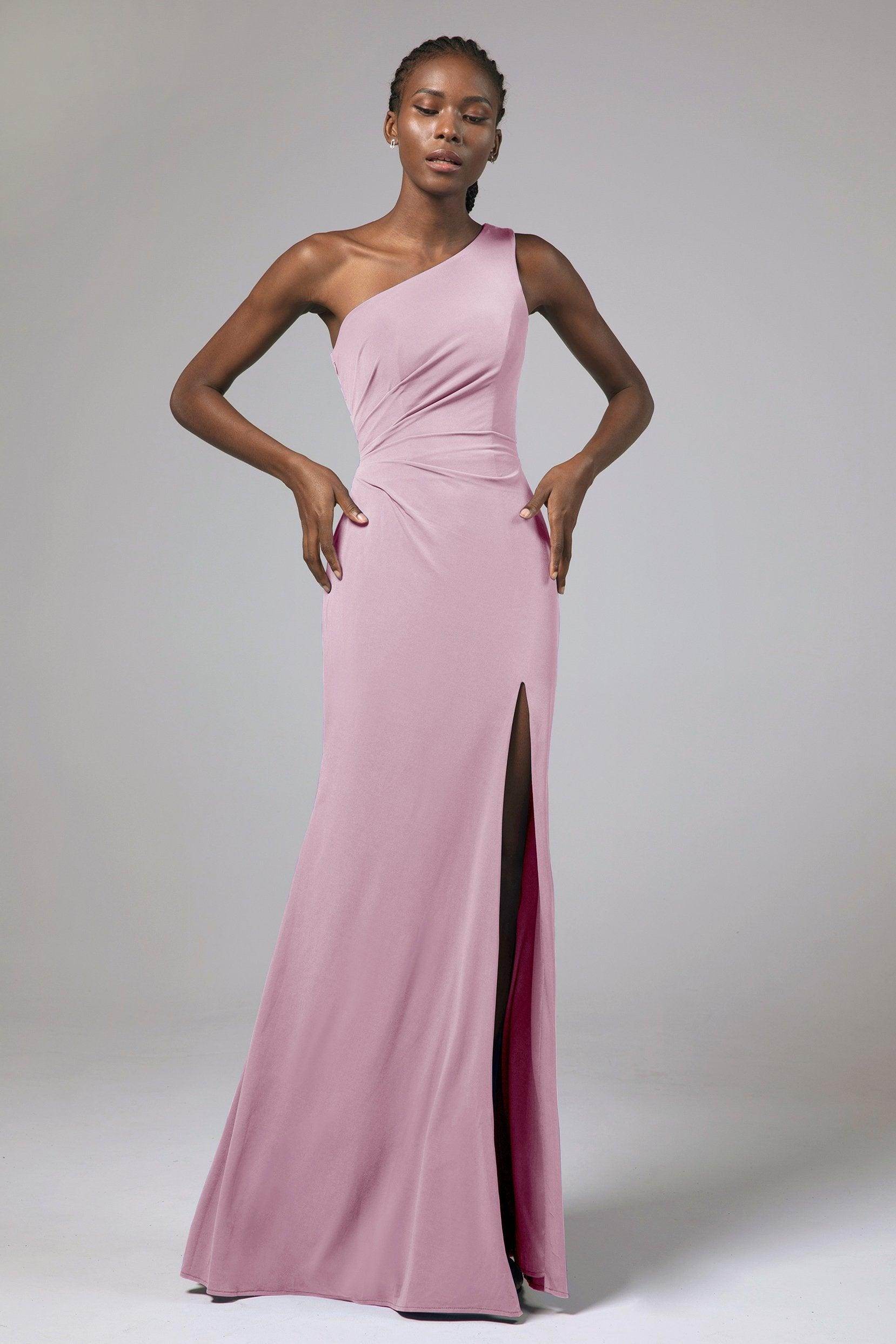 Sheath Floor Length Knitted Fabric Bridesmaid Dress Formal Dresses CB0423 - COCOMELODY