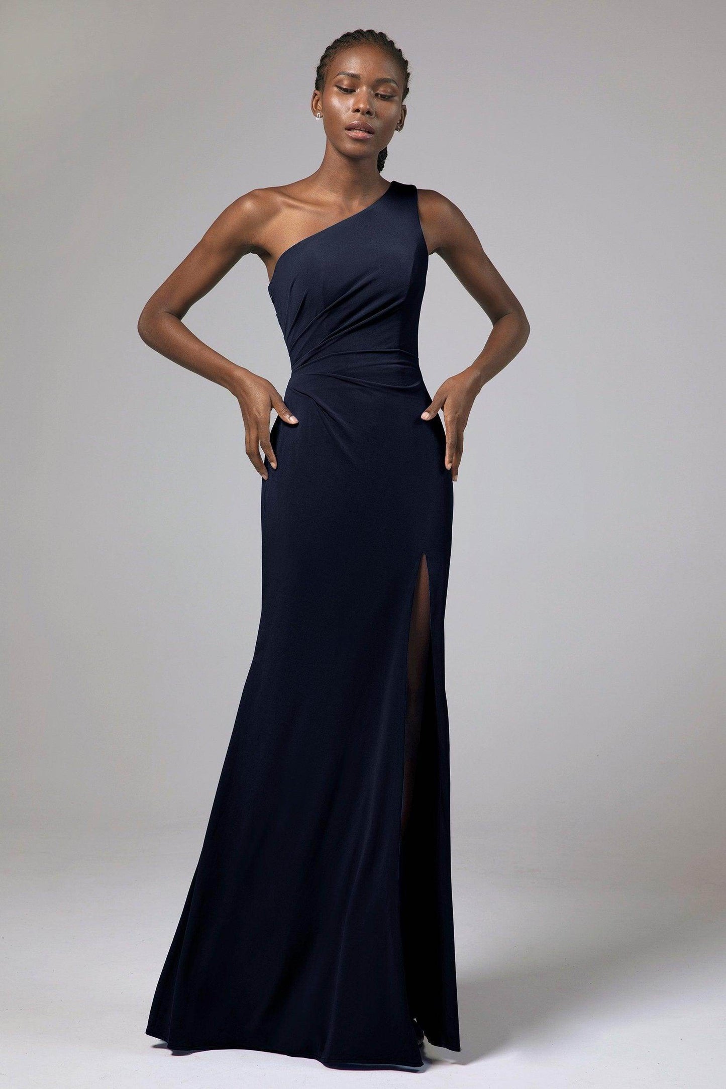 Sheath Floor Length Knitted Fabric Bridesmaid Dress Formal Dresses CB0423 - COCOMELODY