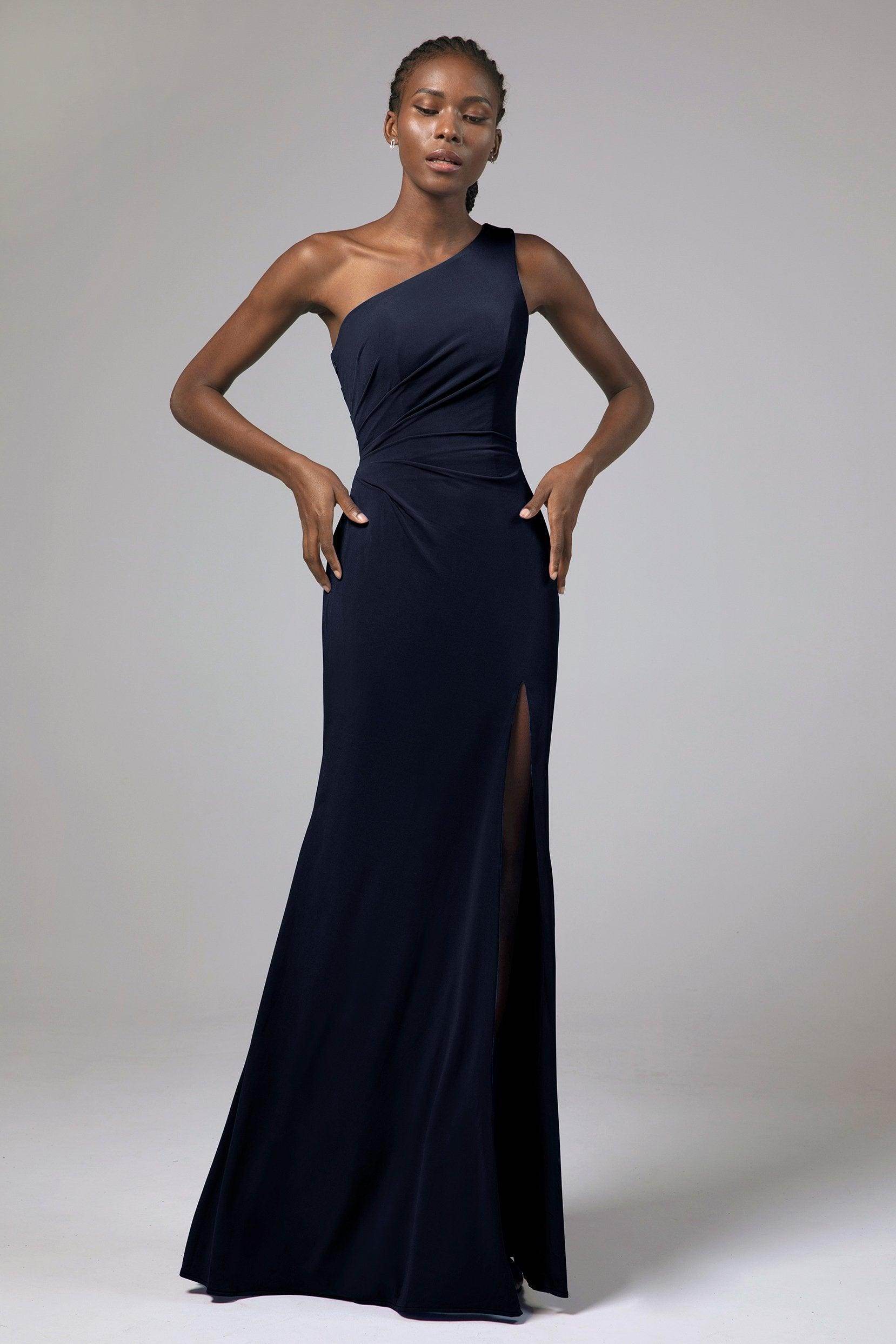 Sheath Floor Length Knitted Fabric Bridesmaid Dress Formal Dresses CB0423 - COCOMELODY
