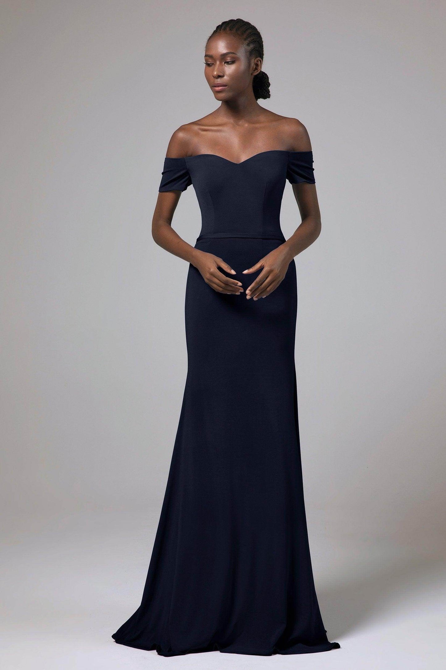 Sheath Floor Length Knitted Fabric Bridesmaid Dress Formal Dresses CB0426 - COCOMELODY