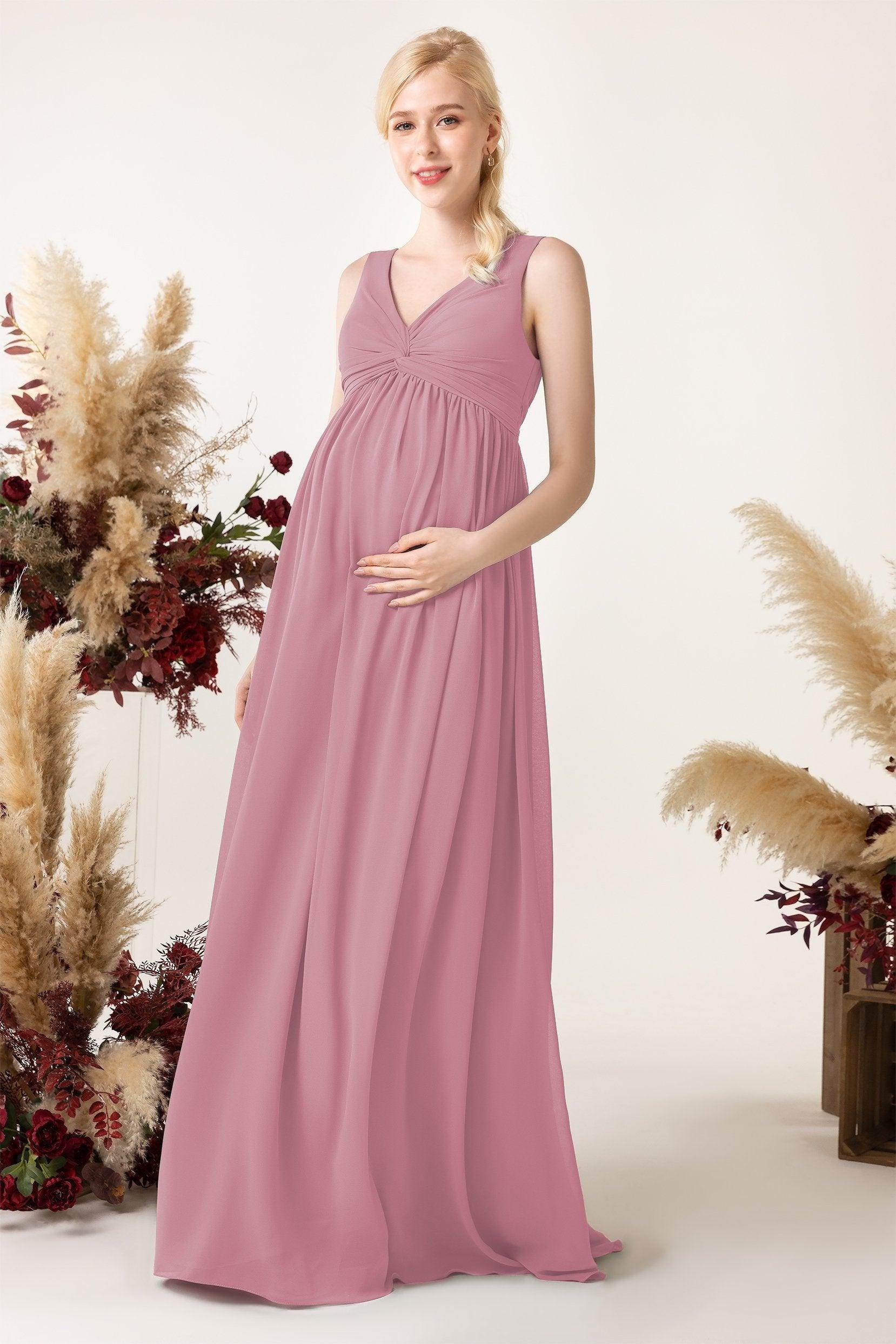 A-Line Sweep-Brush Train Chiffon Bridesmaid Dress CB0452M - COCOMELODY