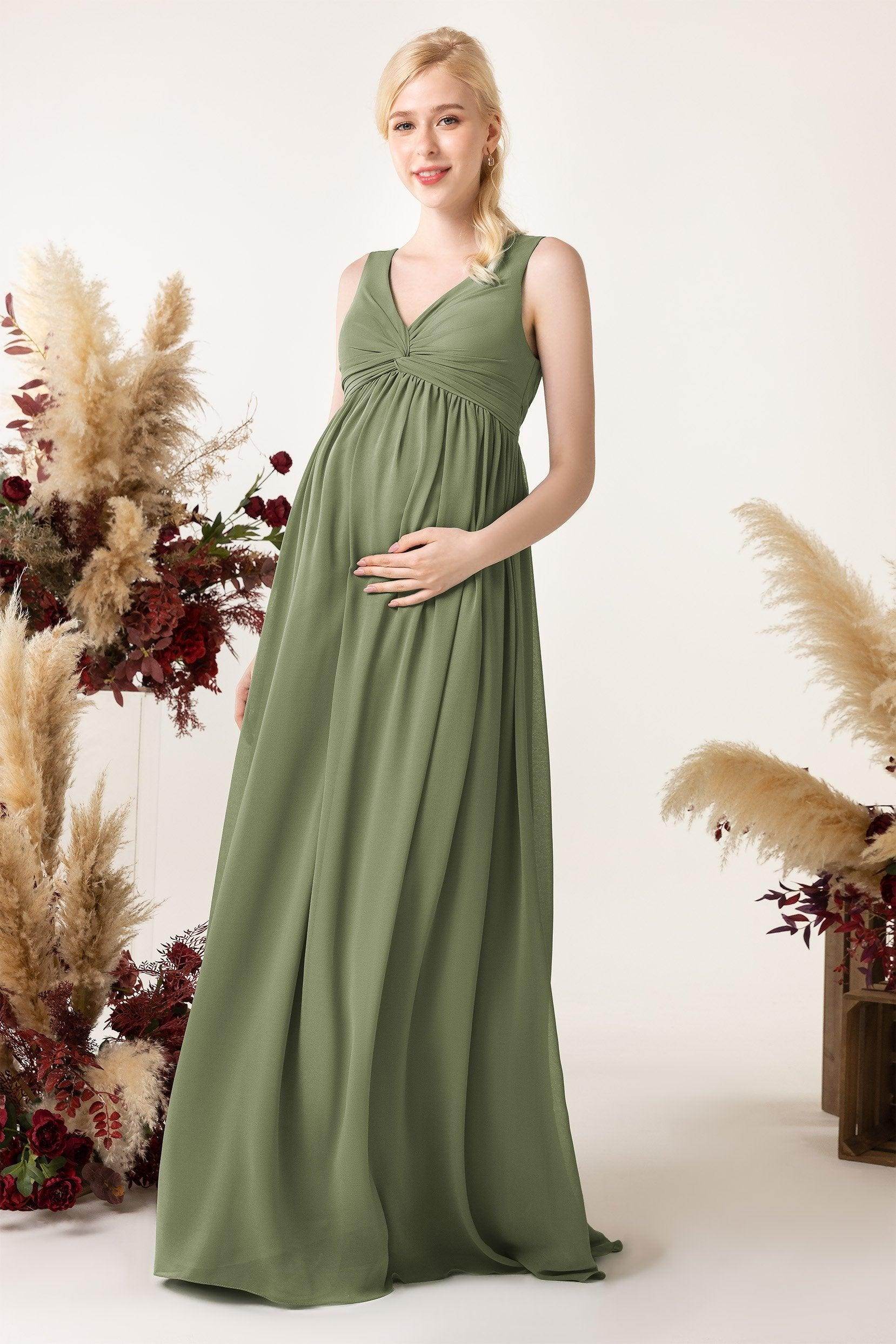 A-Line Sweep-Brush Train Chiffon Bridesmaid Dress CB0452M - COCOMELODY