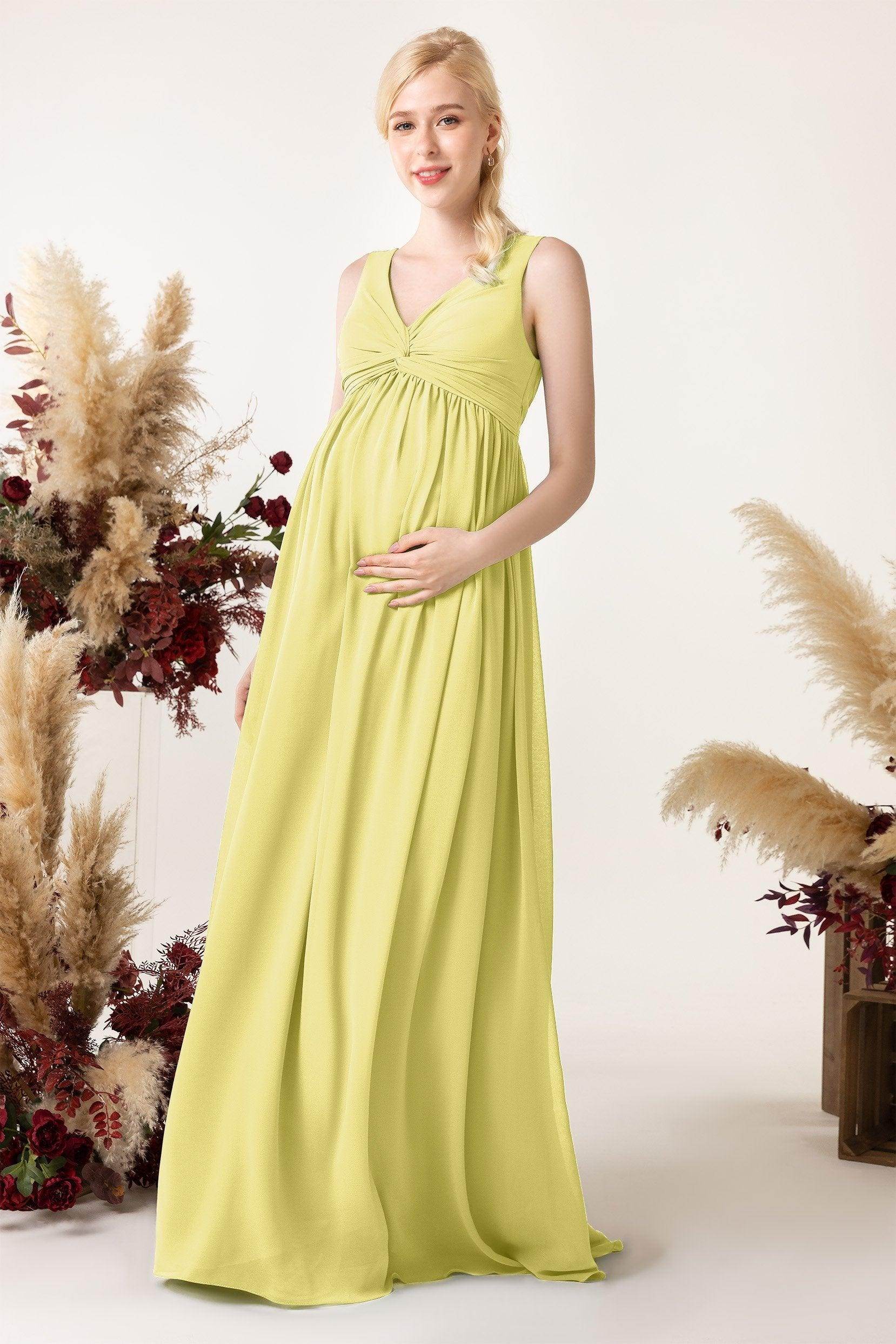 A-Line Sweep-Brush Train Chiffon Bridesmaid Dress CB0452M - COCOMELODY