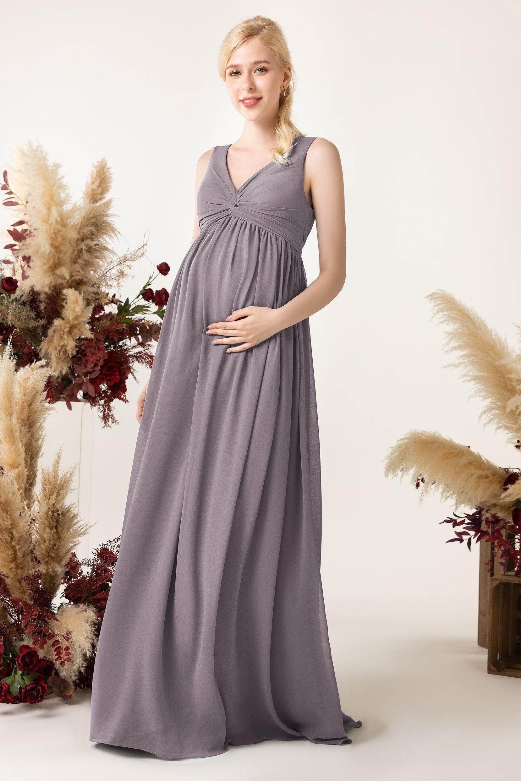 A-Line Sweep-Brush Train Chiffon Bridesmaid Dress CB0452M - COCOMELODY